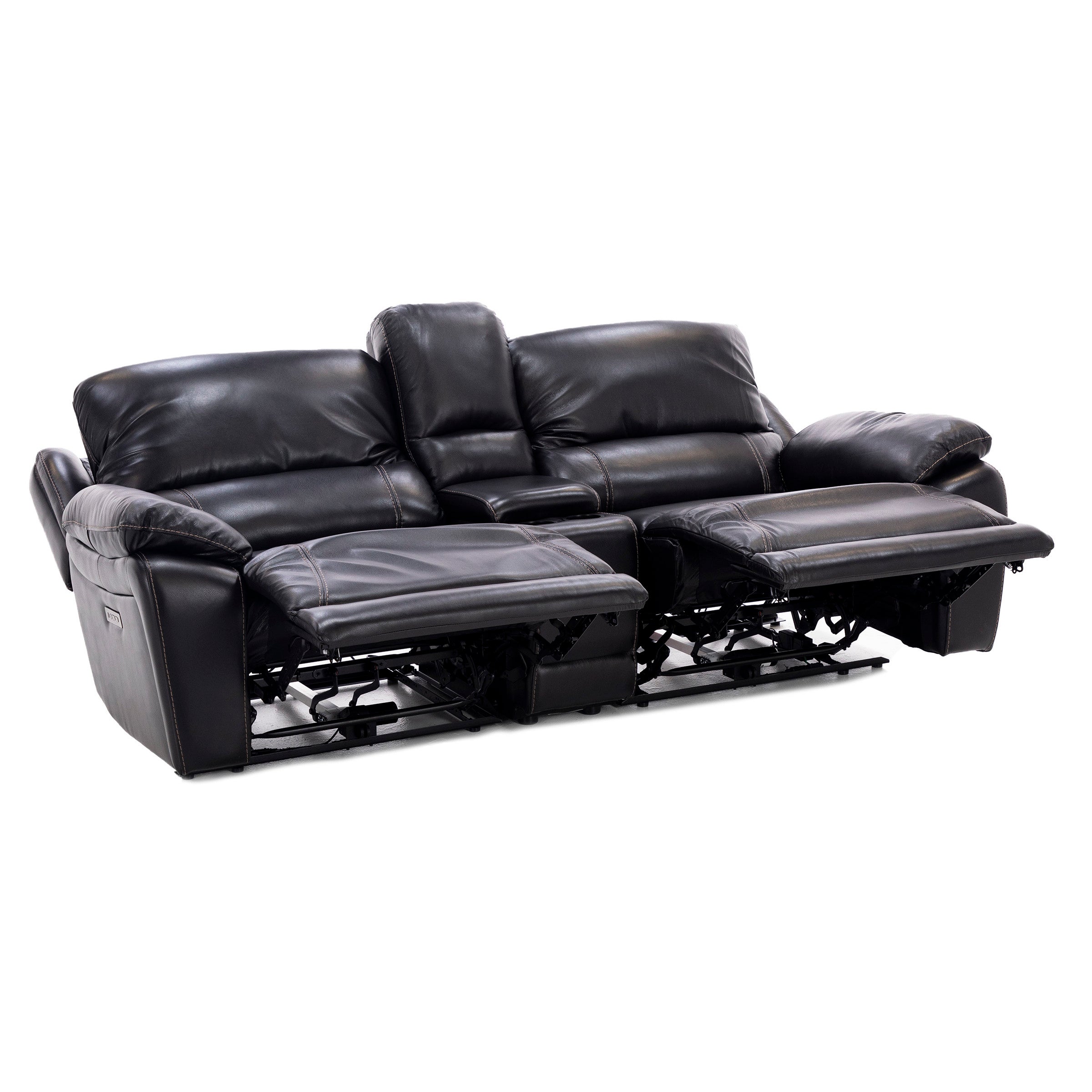 Laredo IV 3-Pc. Leather Power Headrest Reclining Console Loveseat in Blackberry