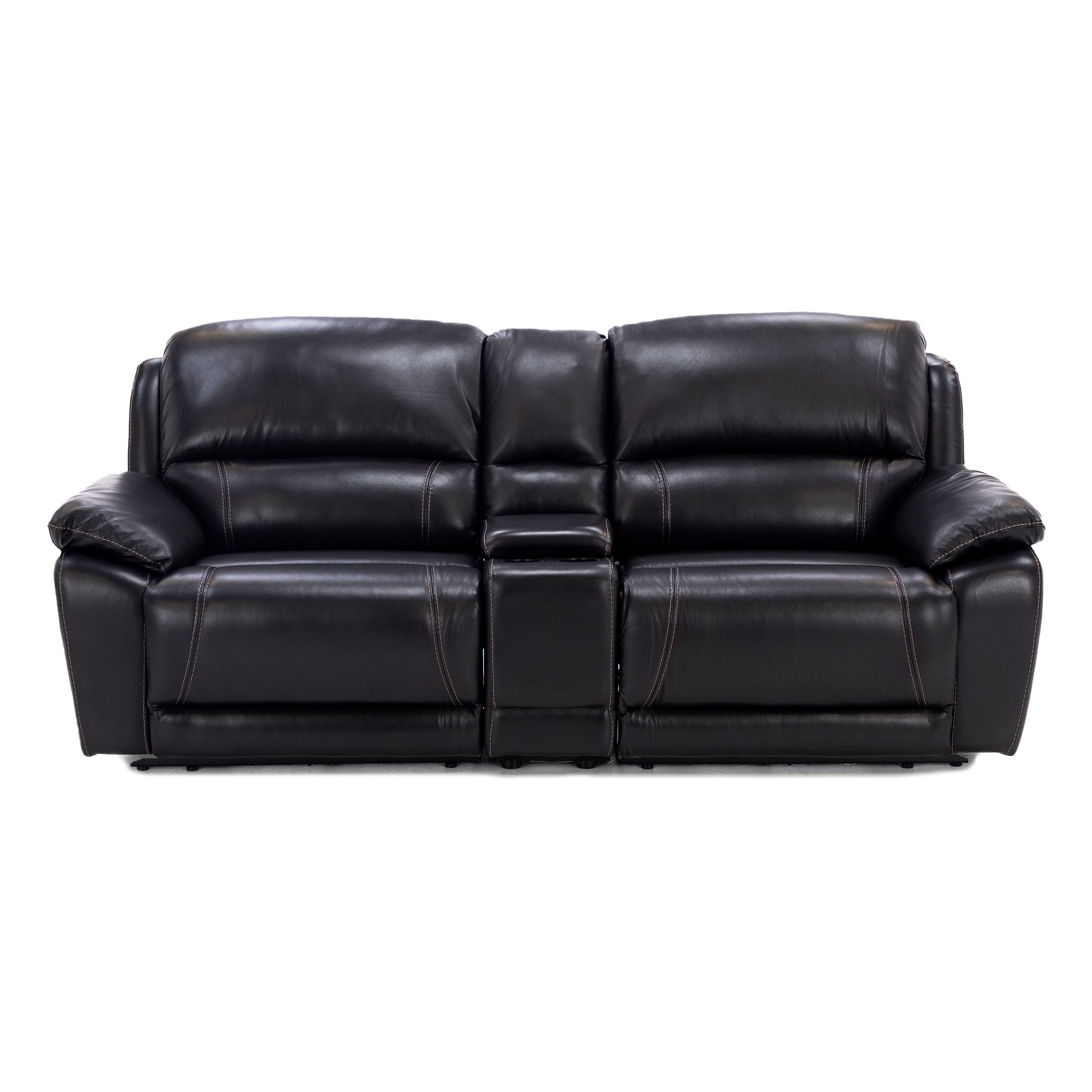 Laredo IV 3-Pc. Leather Power Headrest Reclining Console Loveseat in Blackberry