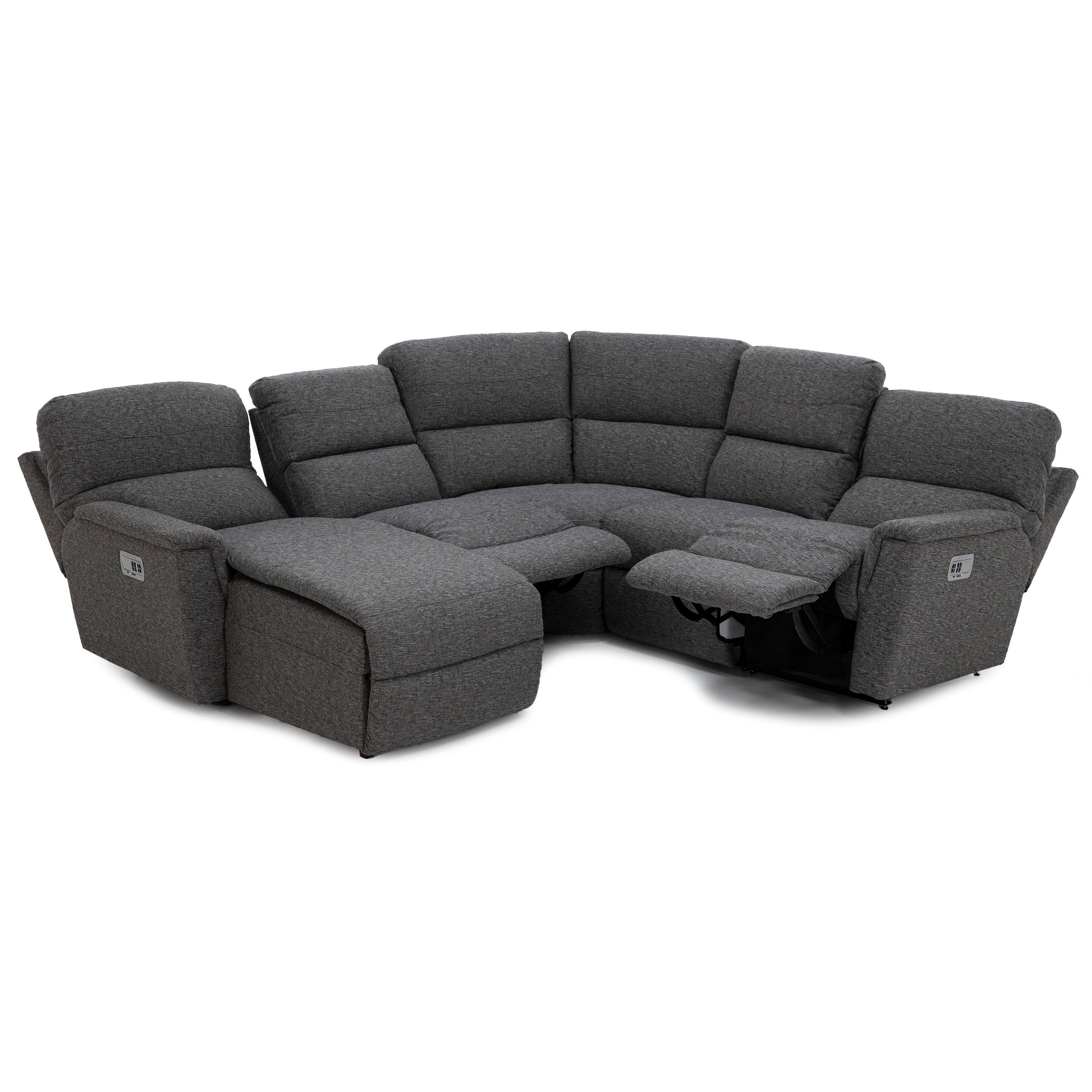 Ava 5-Pc. Power Headrest Reclining Modular With Wireless Remote