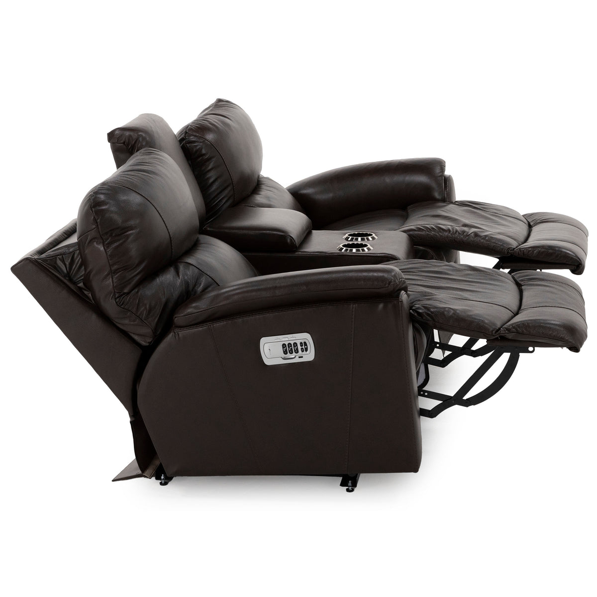 Trouper 3-Pc. Leather Fully Loaded Reclining Console Loveseat With Wireless Remotes