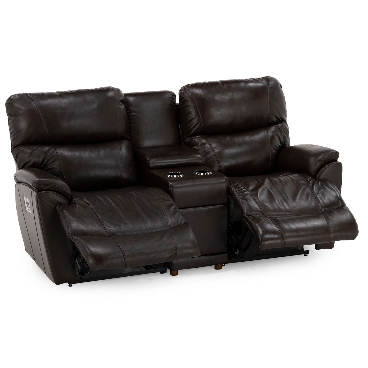 Trouper 3-Pc. Leather Fully Loaded Reclining Console Loveseat With Wireless Remotes