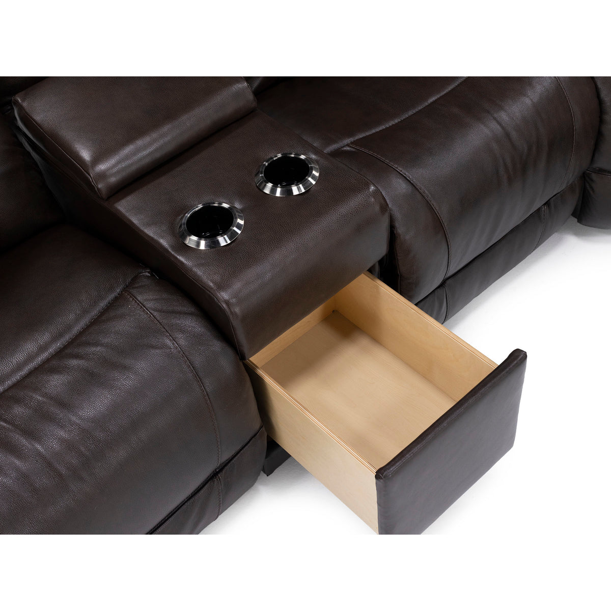 Trouper 3-Pc. Leather Fully Loaded Reclining Console Loveseat With Wireless Remotes