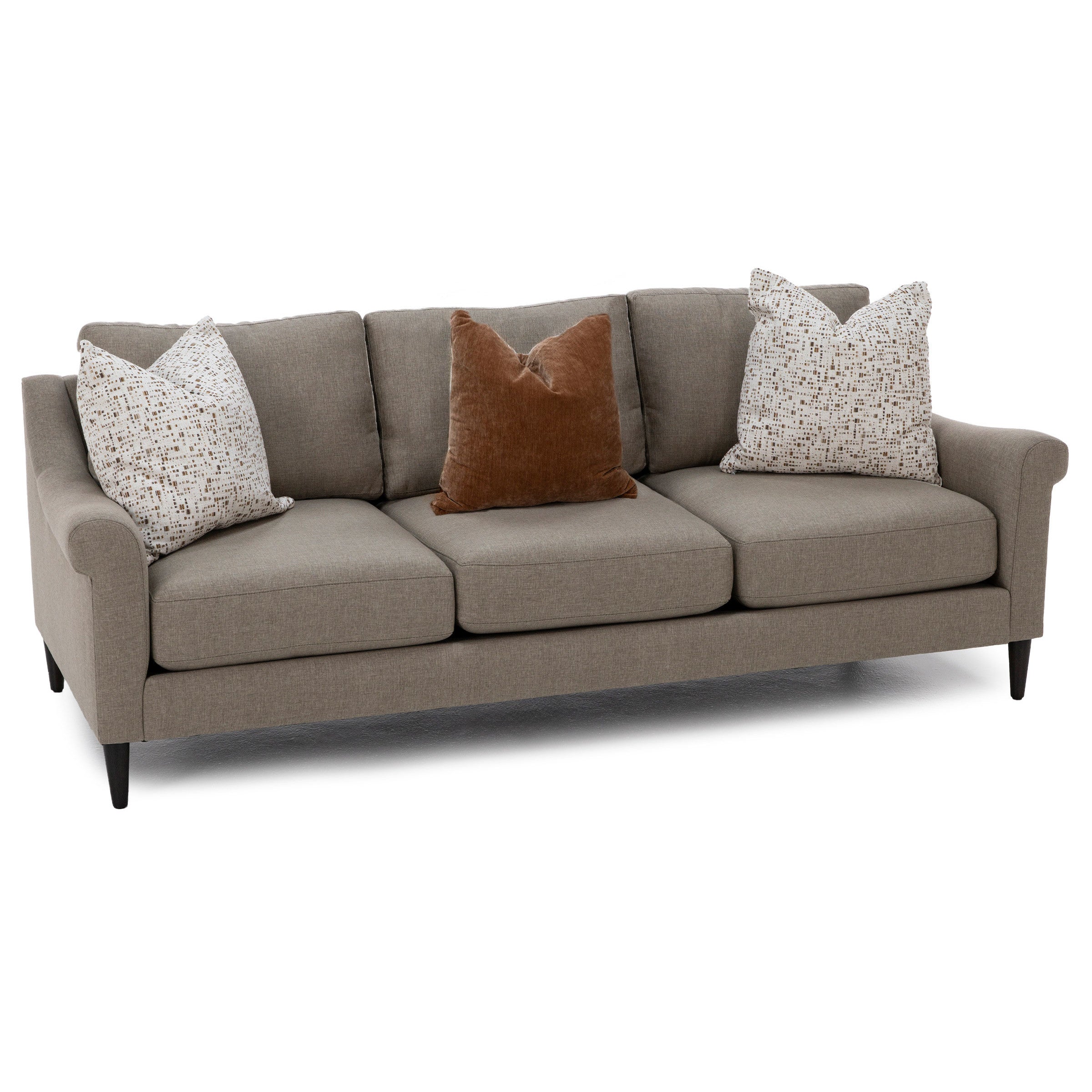 Hertz Sloped Roll Arm Sofa Plus With Three Pillows