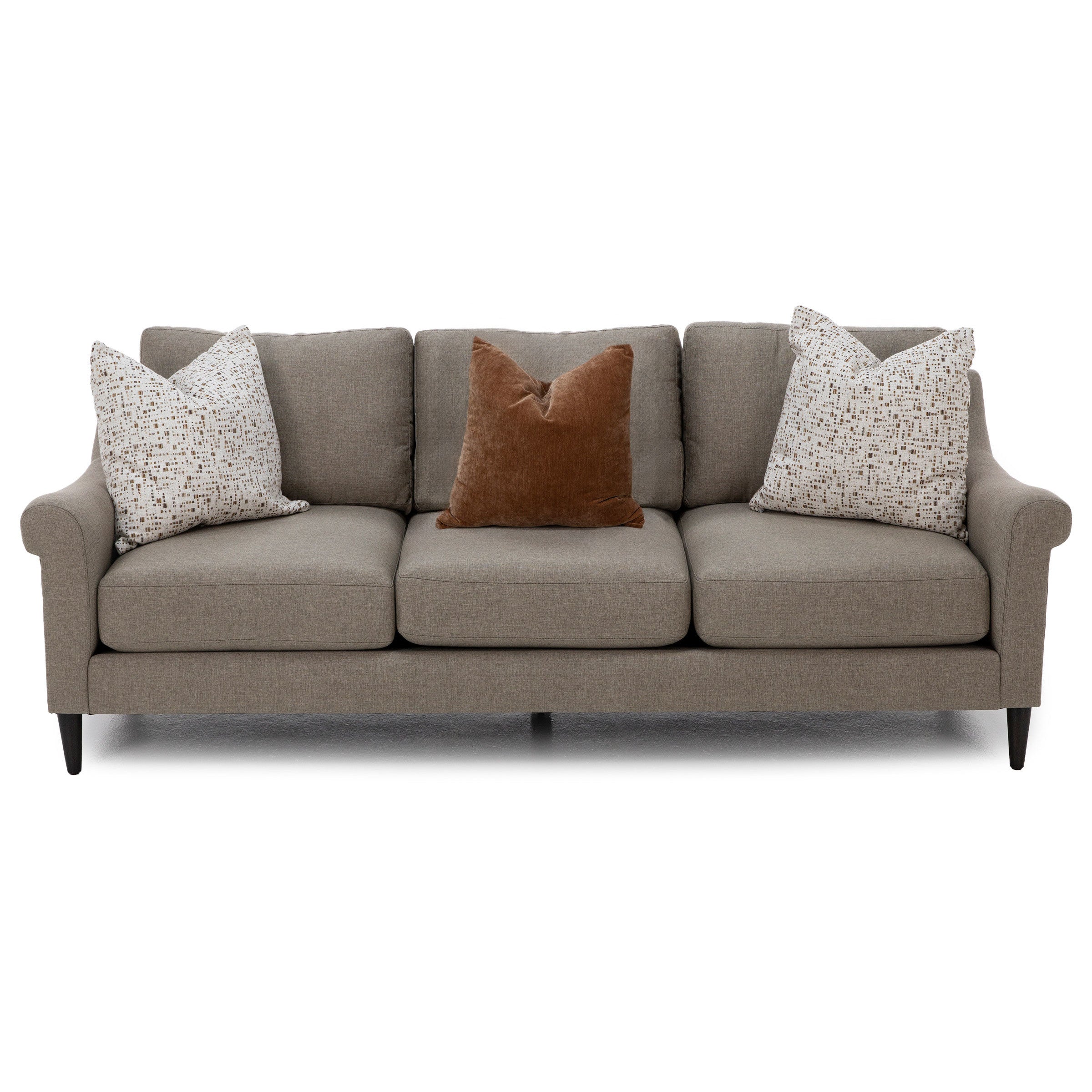 Hertz Sloped Roll Arm Sofa Plus With Three Pillows
