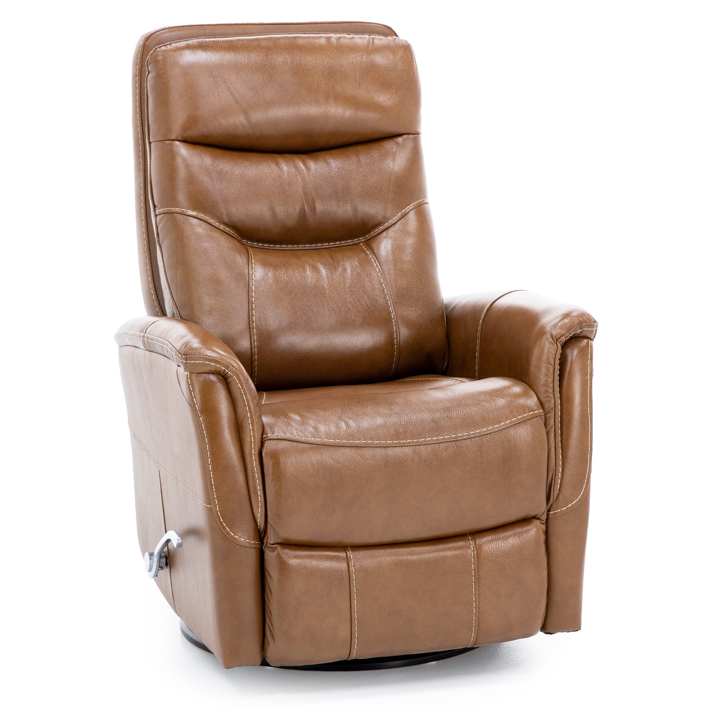 Brennan Leather Swivel Recliner With Manual Adjustable Headrest