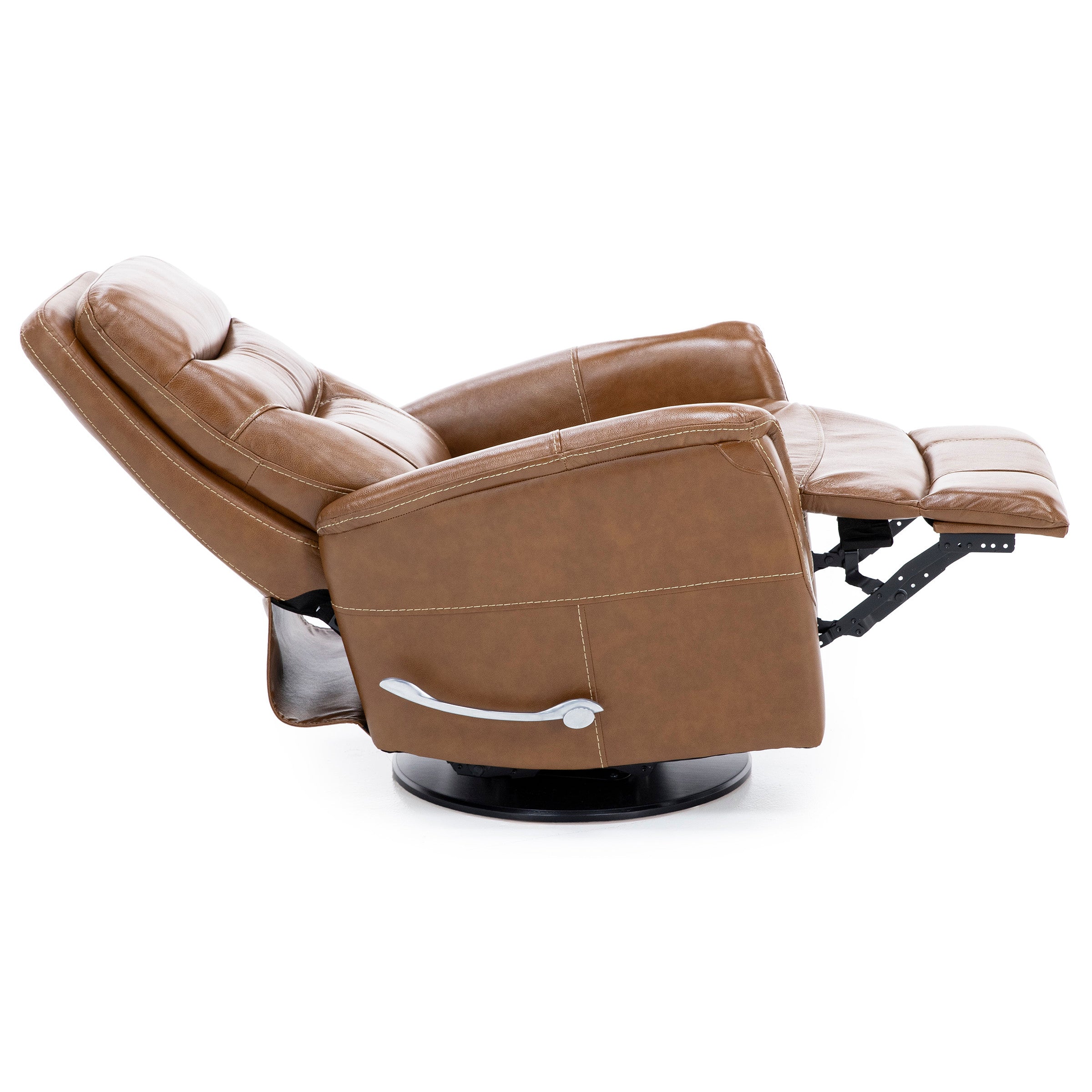 Brennan Leather Swivel Recliner With Manual Adjustable Headrest