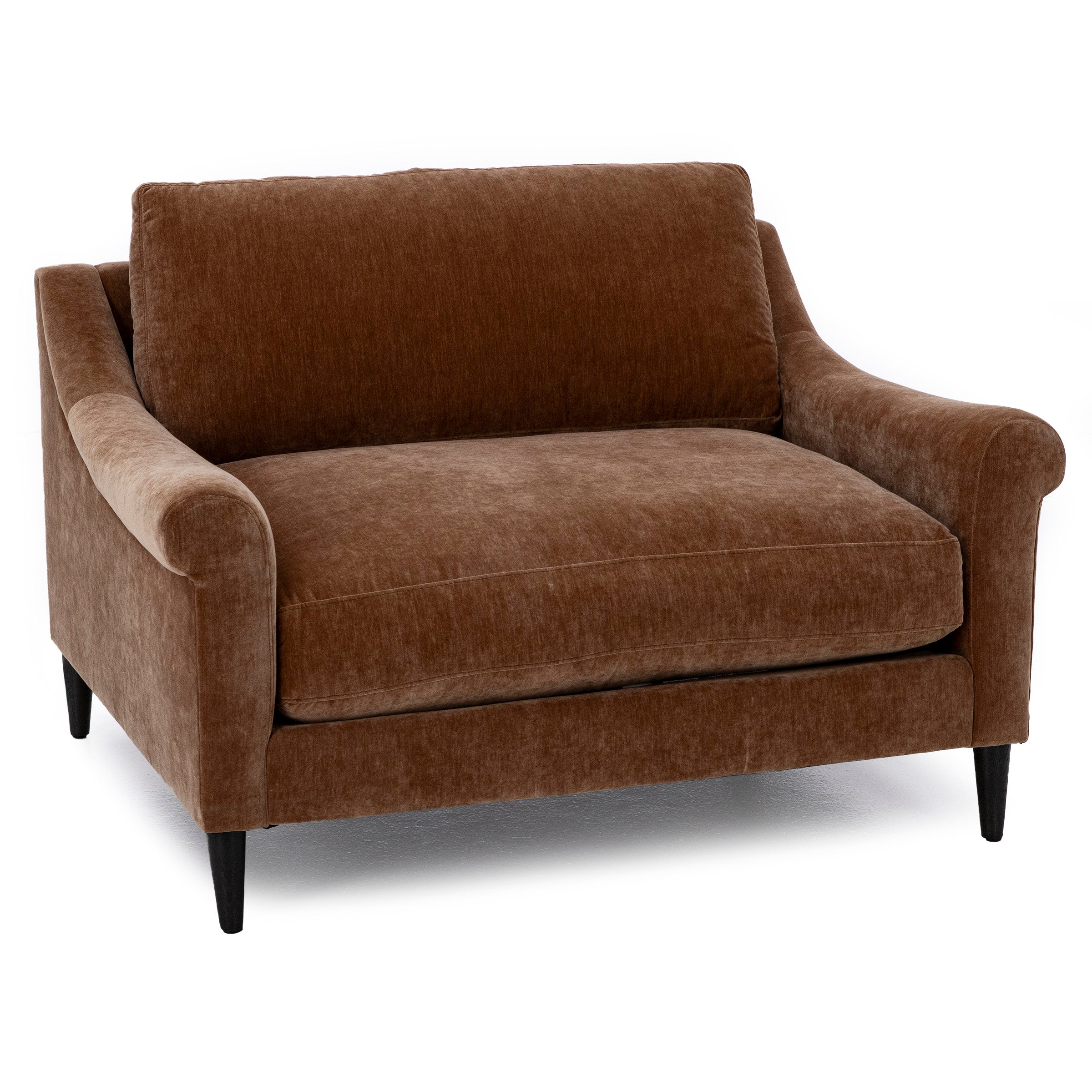 Hertz Sloped Roll Arm Cuddle Chair With Pluma Plush Cushion