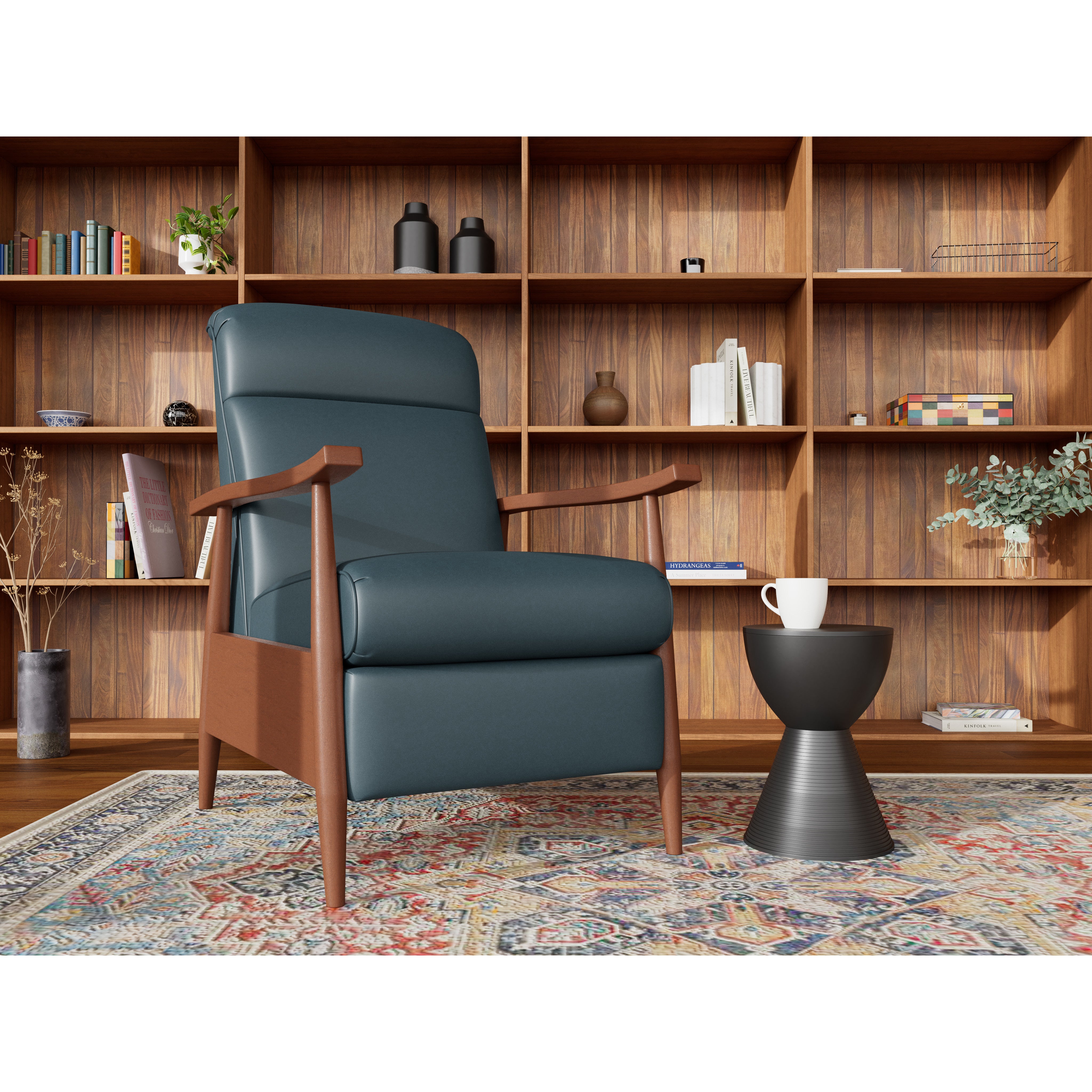 Bay Leather High Leg Push Back Recliner