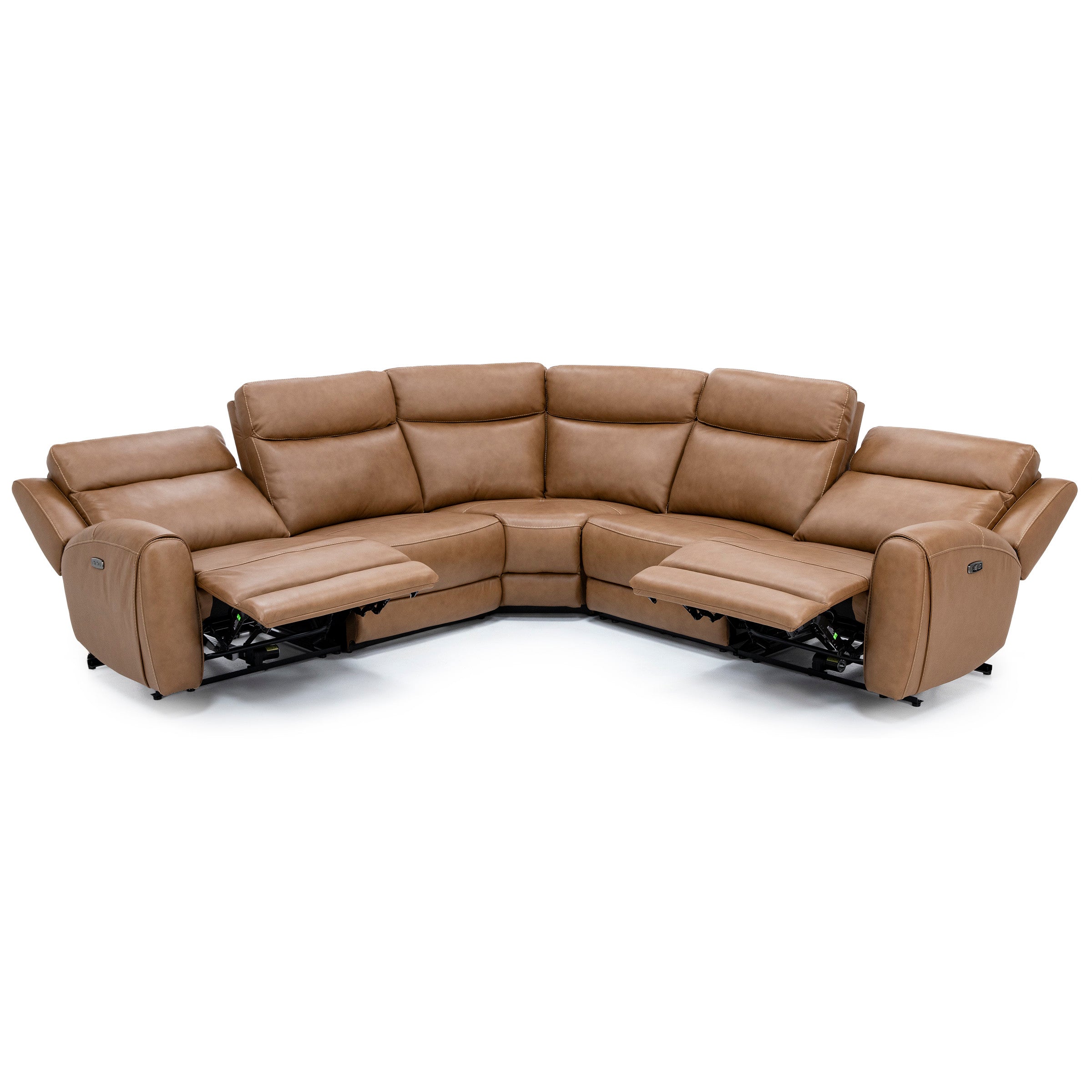 Silverado 5-Pc. Leather Power Headrest Reclining Modular