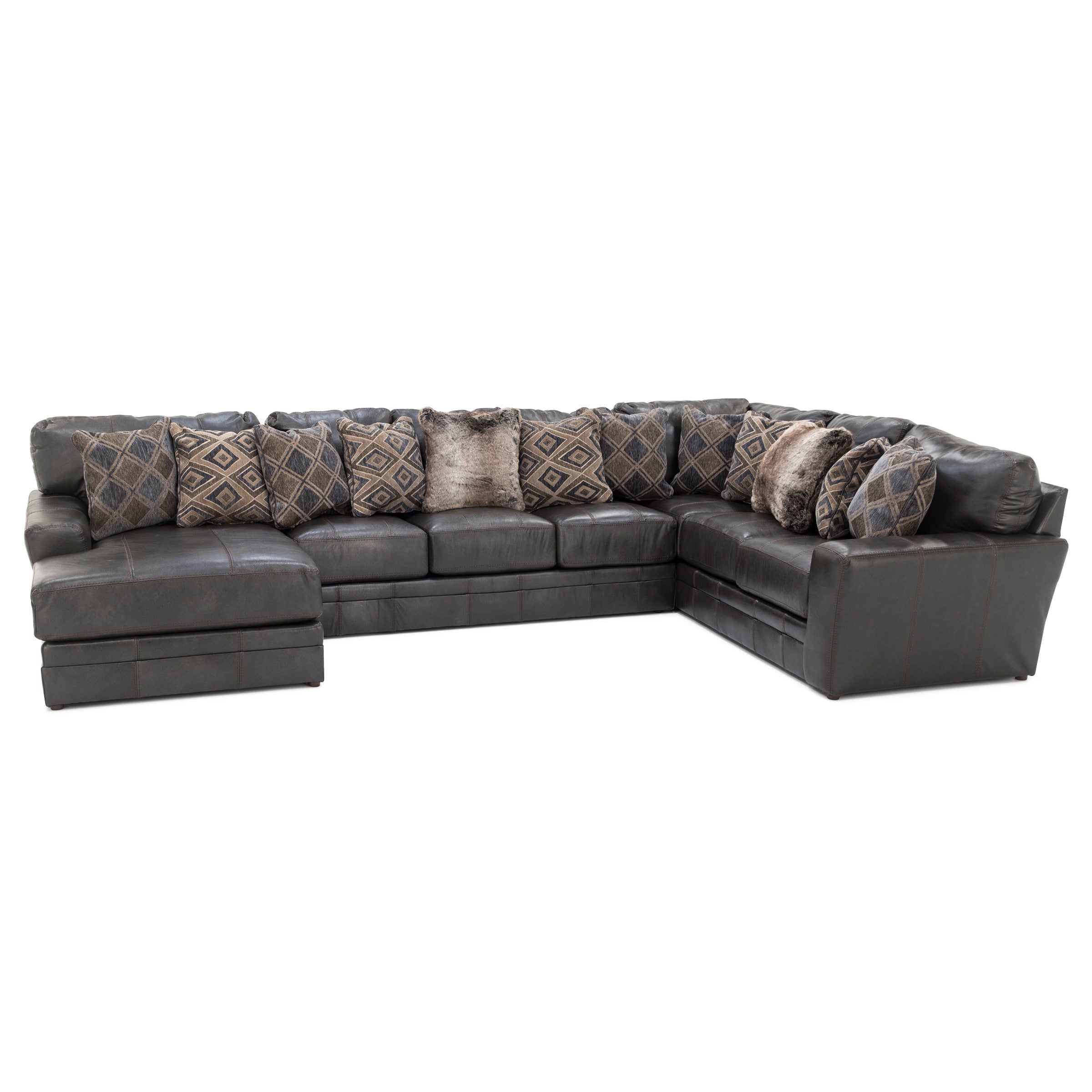 Camden 3-Pc. Leather Sectional with Chaise - Large
