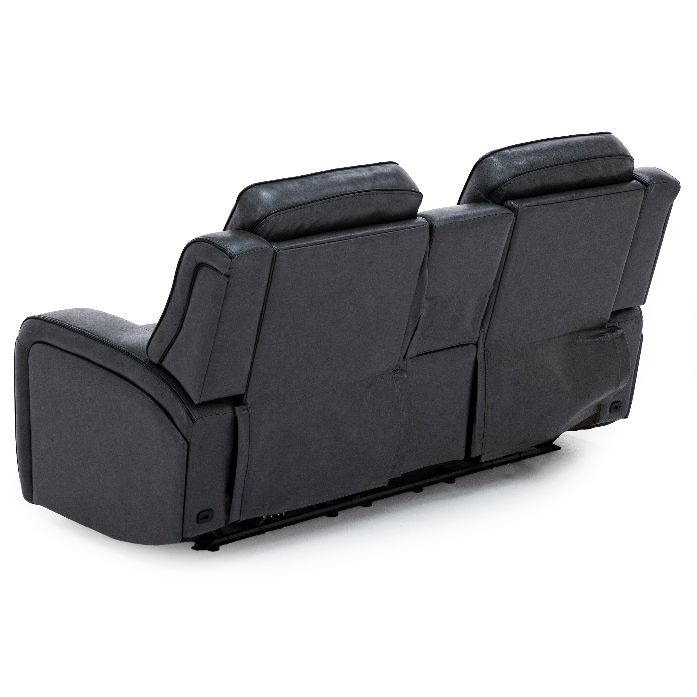 Liam Leather Fully Loaded Zero Gravity Console Reclining Loveseat With Massage And Immersive Audio