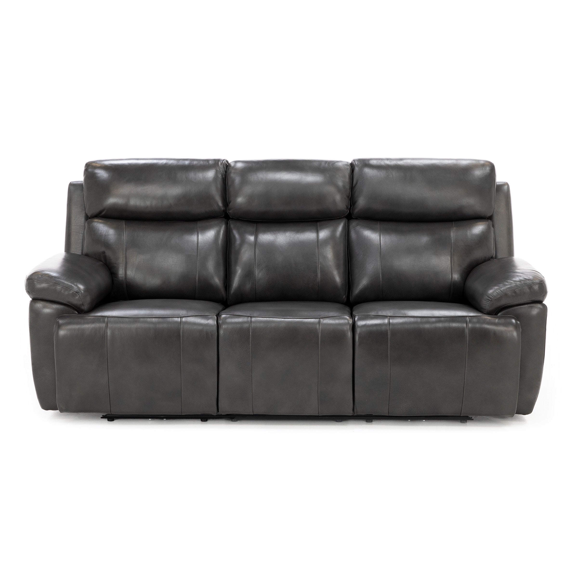 Direct Designs Evanston Leather Fully Loaded Reclining Sofa with Air Massage, Heat & Drop Down Table