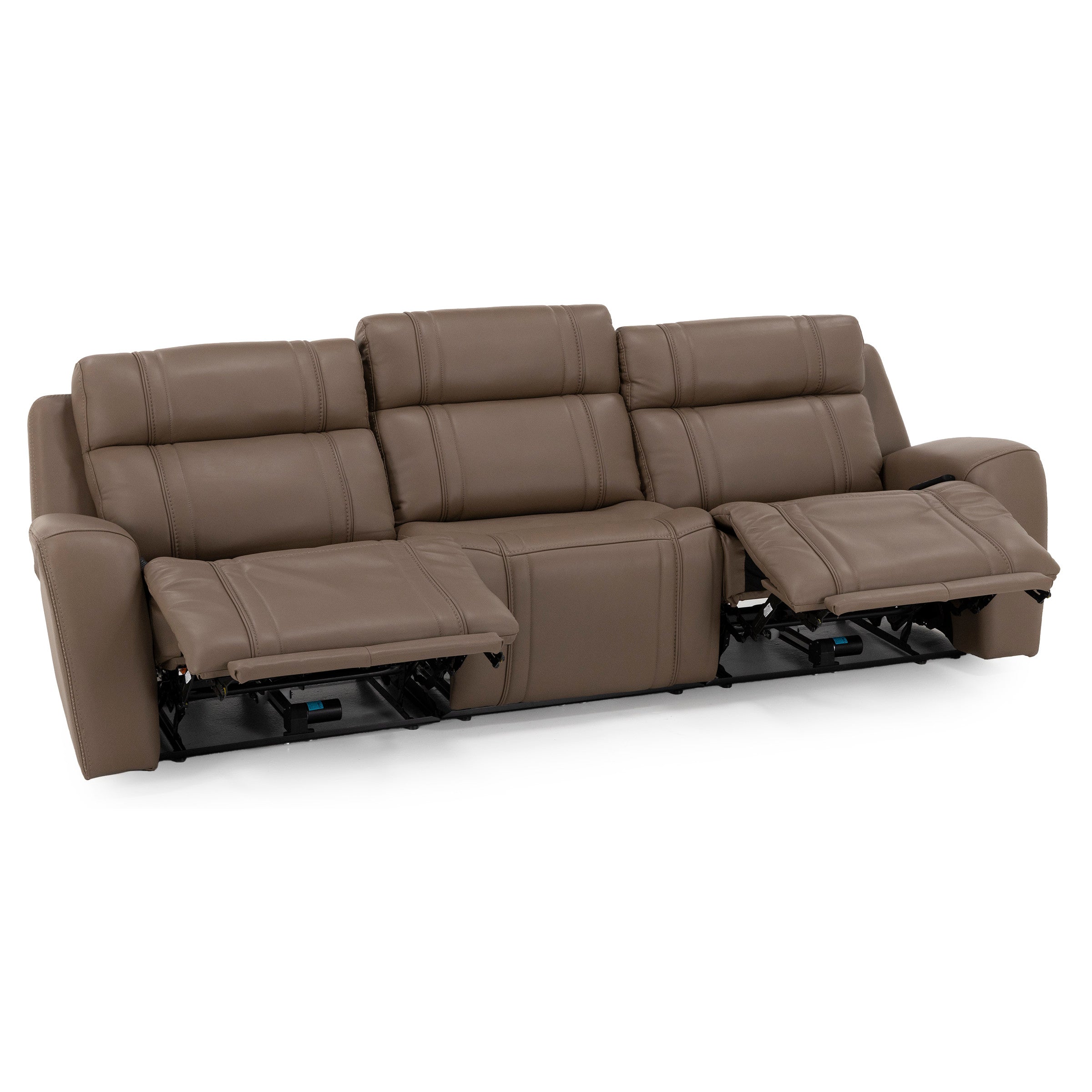 Maverick 3-Pc Leather Fully Loaded Reclining Sofa With Drop Down Table And Massage