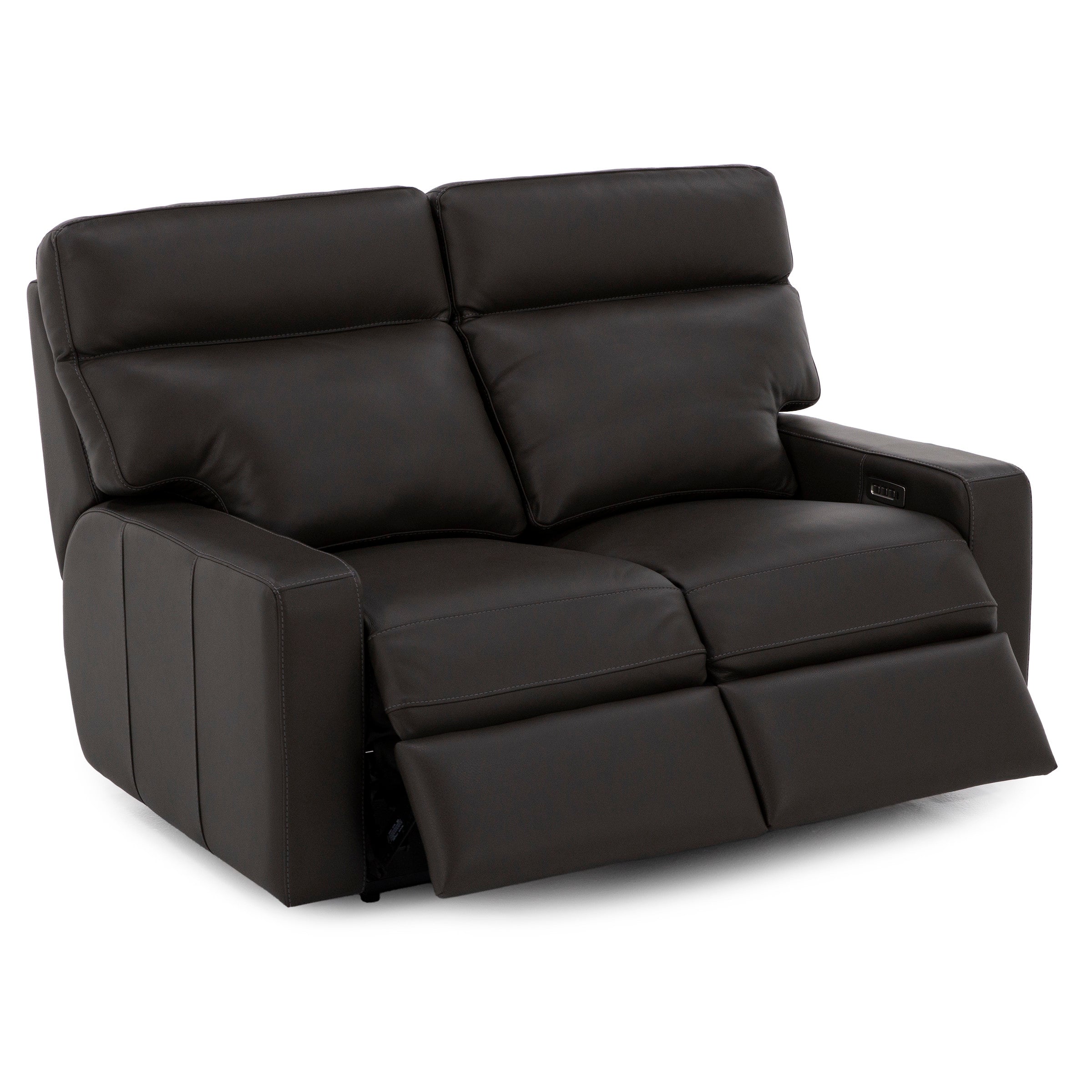 Design and Recline Lyndsey Leather Fully Loaded Reclining Loveseat
