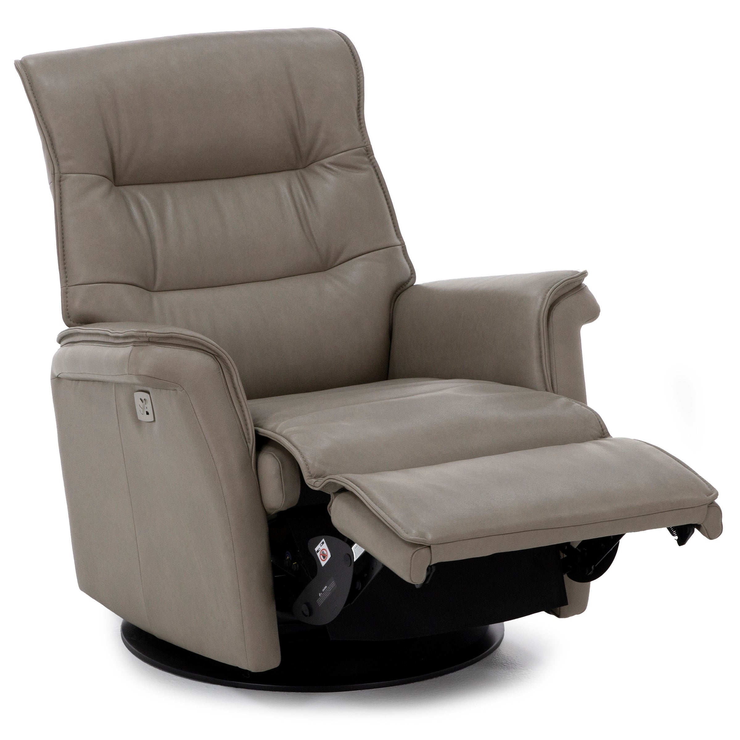 Cairo Leather Large Fully Loaded Swivel Glider Recliner