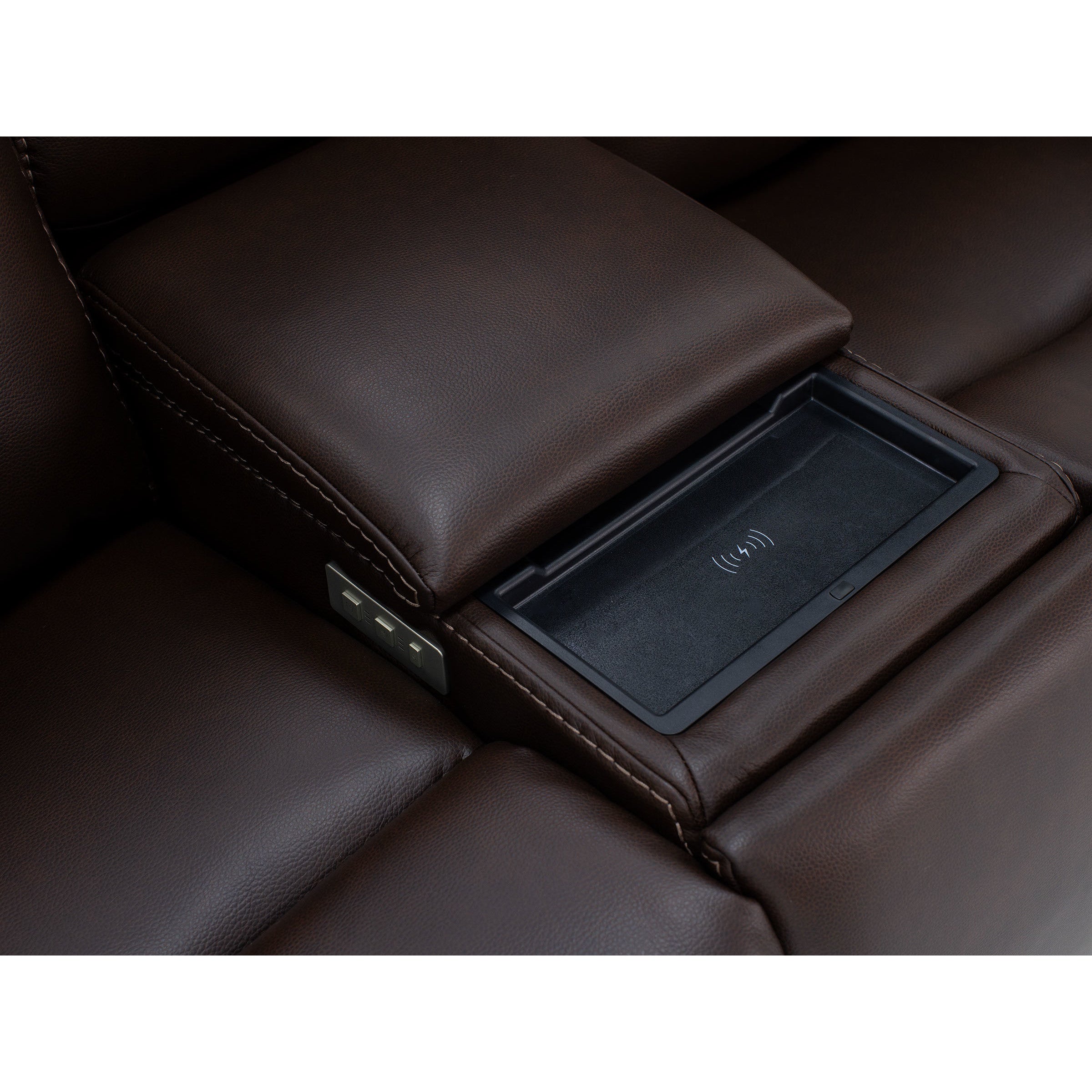 Luke Fully Loaded Zero Gravity Reclining Console Loveseat With Immersive Audio, Heat And Massage