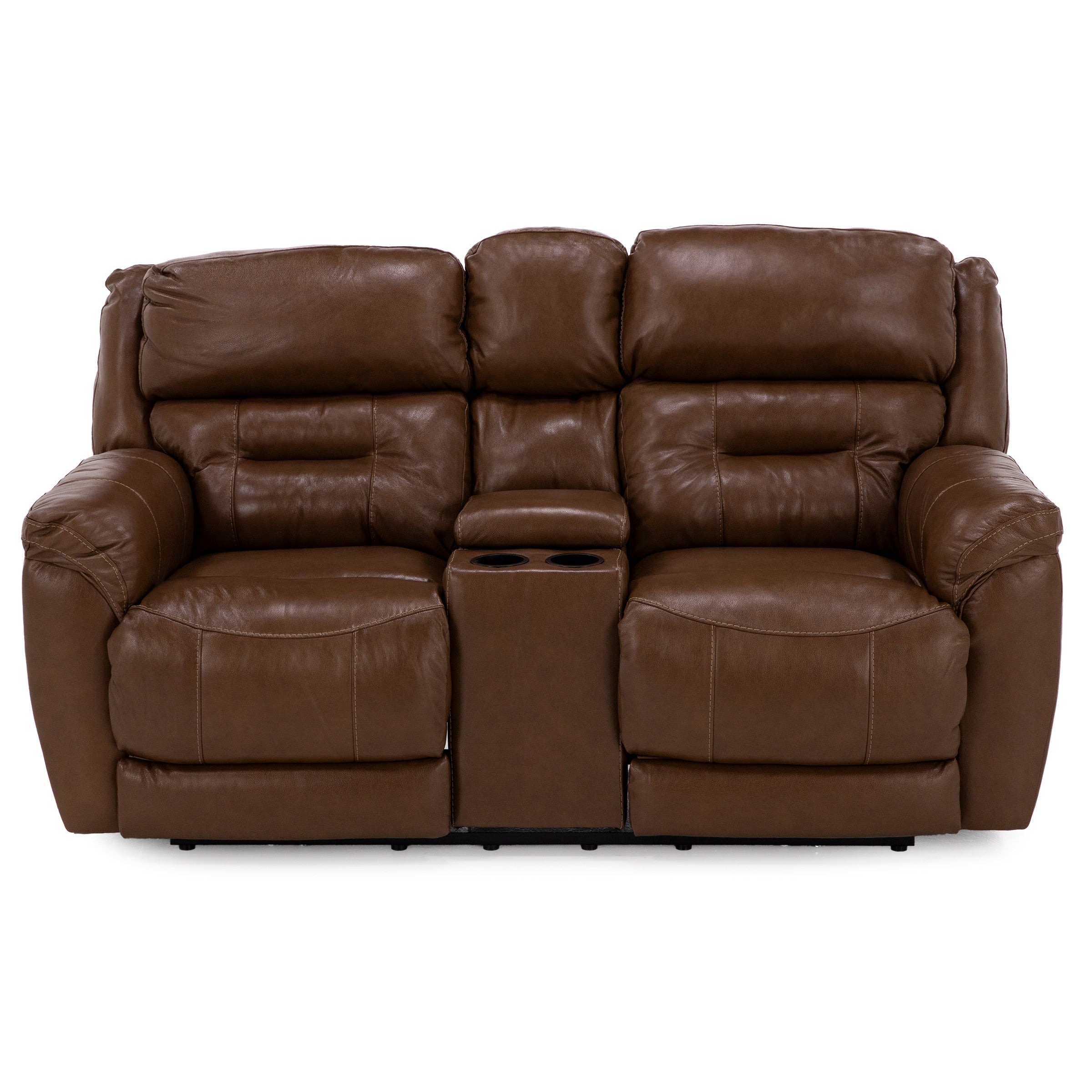 Tyson Leather Fully Loaded Zero Gravity Console Reclining Loveseat