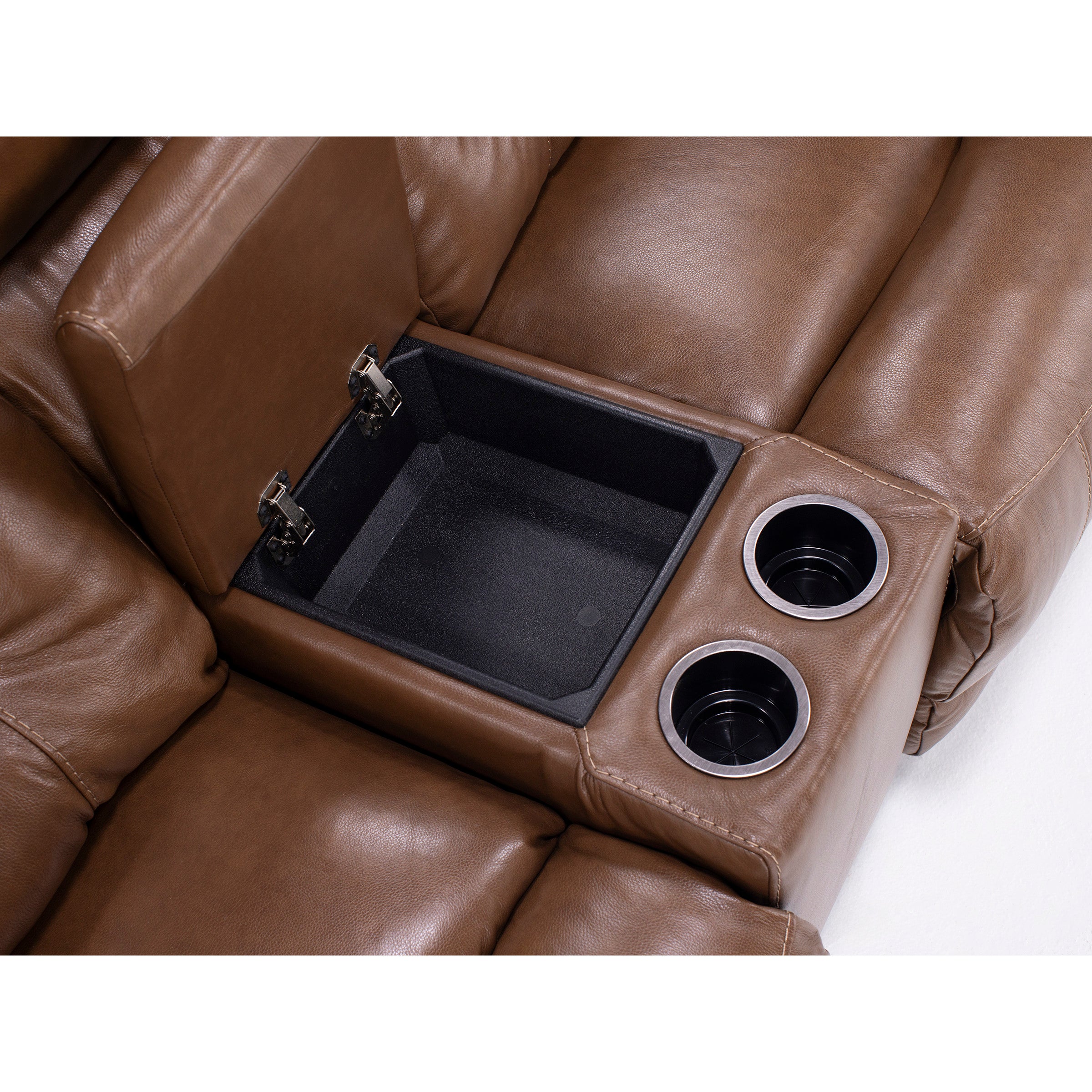 Tyson Leather Fully Loaded Zero Gravity Console Reclining Loveseat