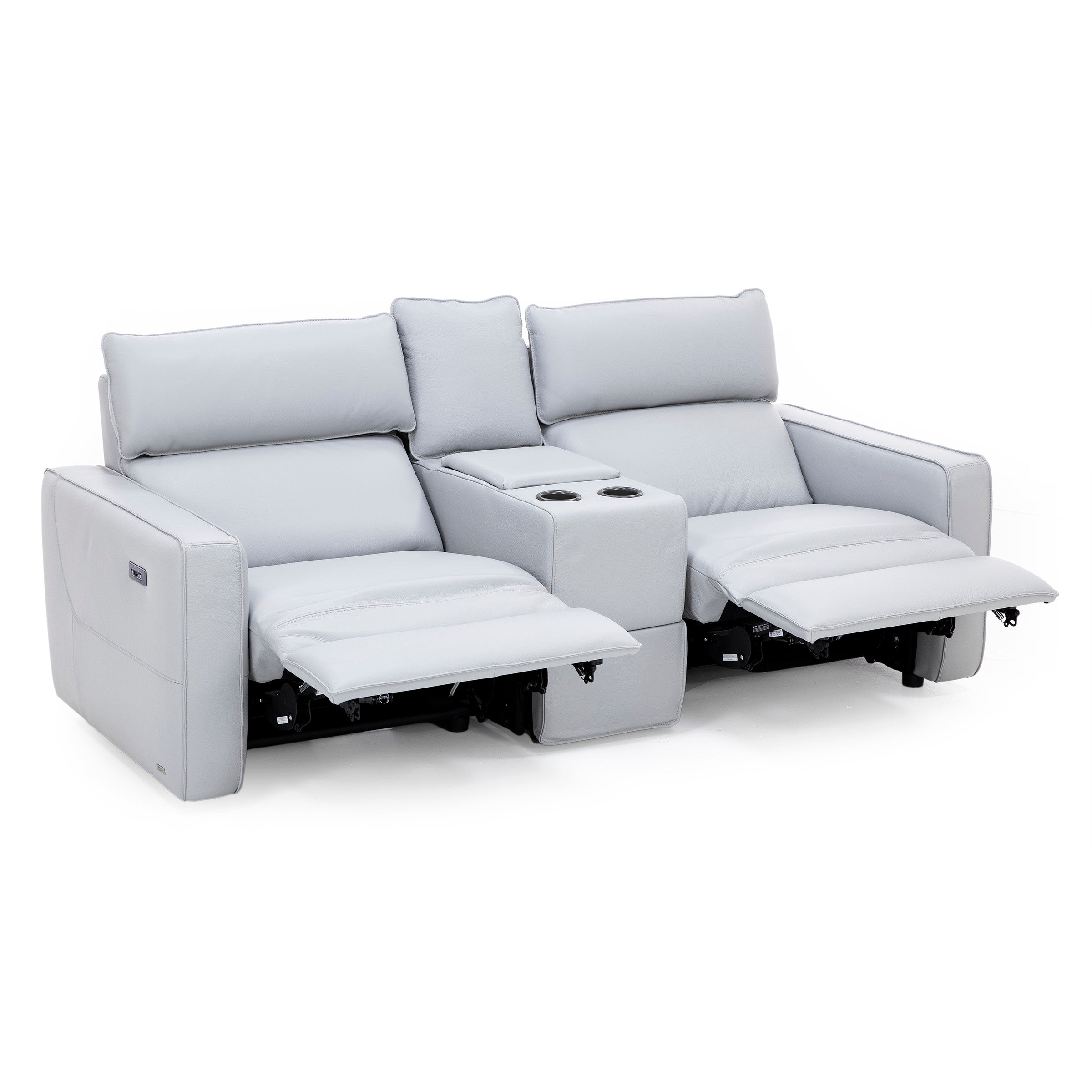 Matteo 3-Pc. Leather Power Headrest Reclining Console Loveseat
