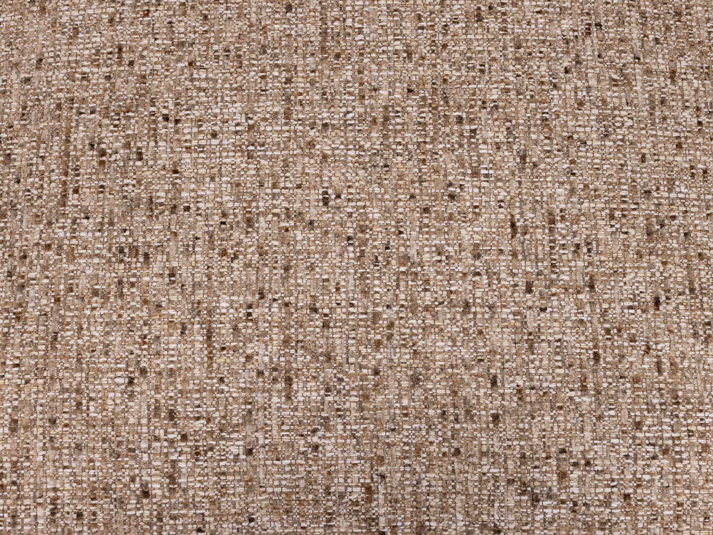 Close-up of textured beige and brown woven fabric.