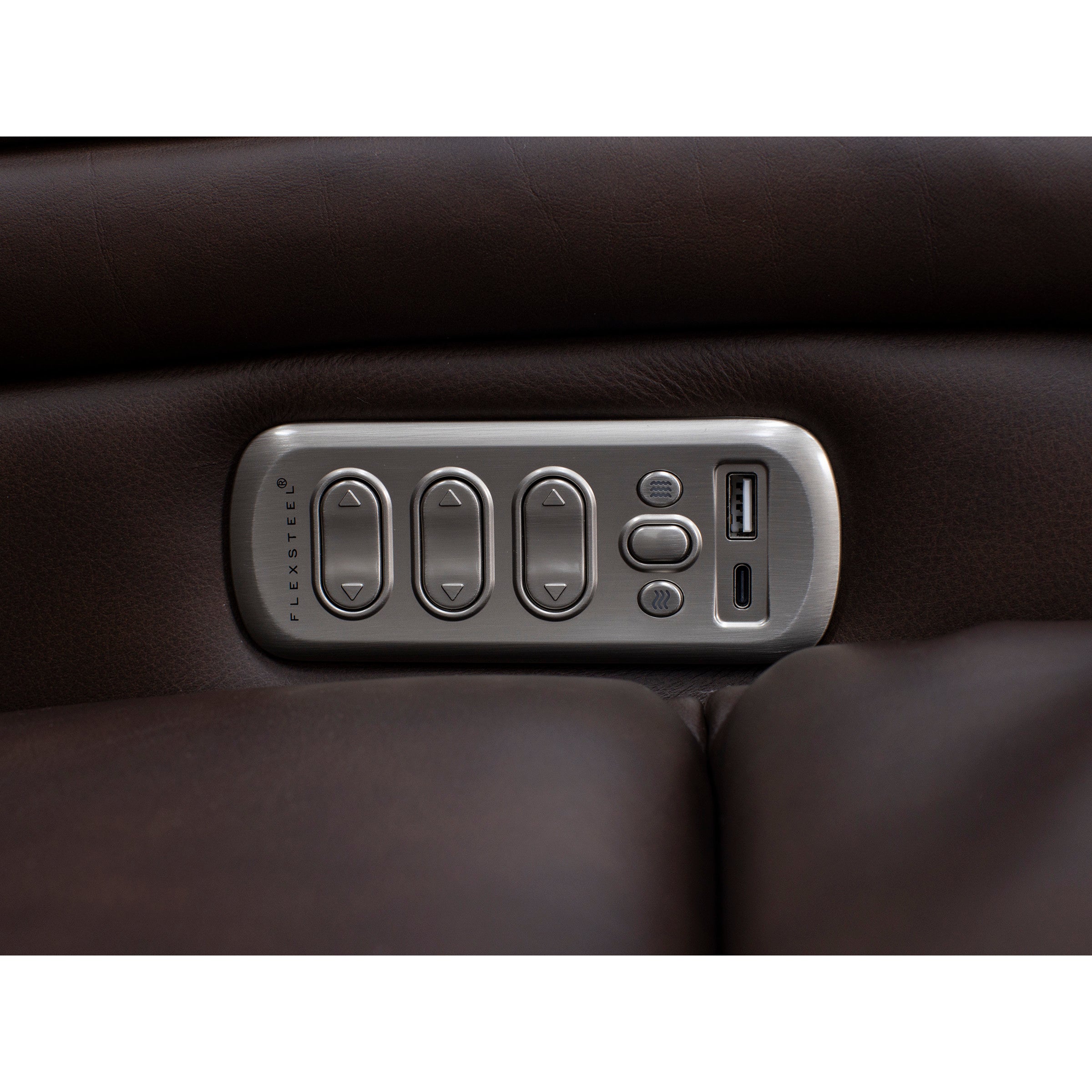 Flexsteel Harbor 3-Pc. Fully Loaded Reclining Console Loveseat With Heat and Massage