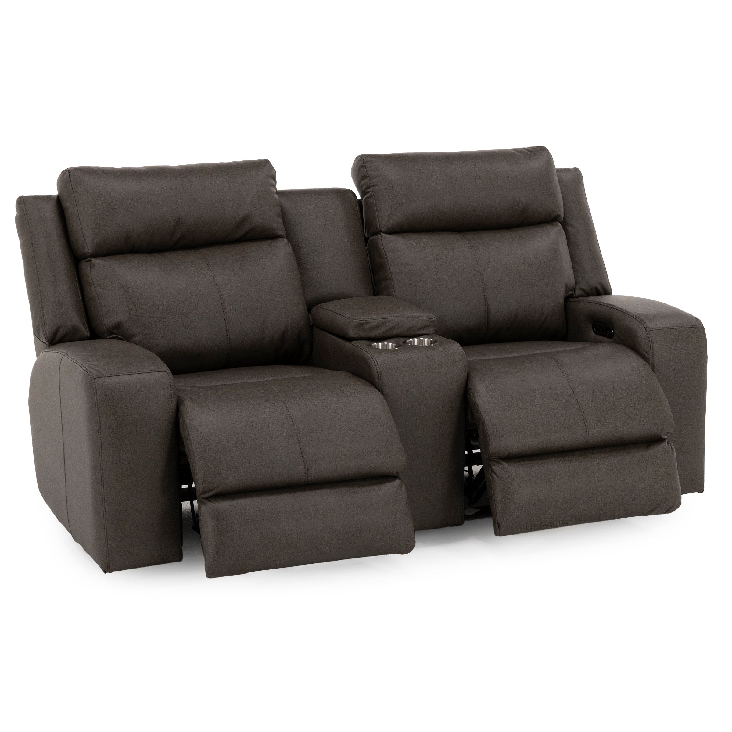 Hudson Power Headrest Reclining Console Loveseat With Massage
