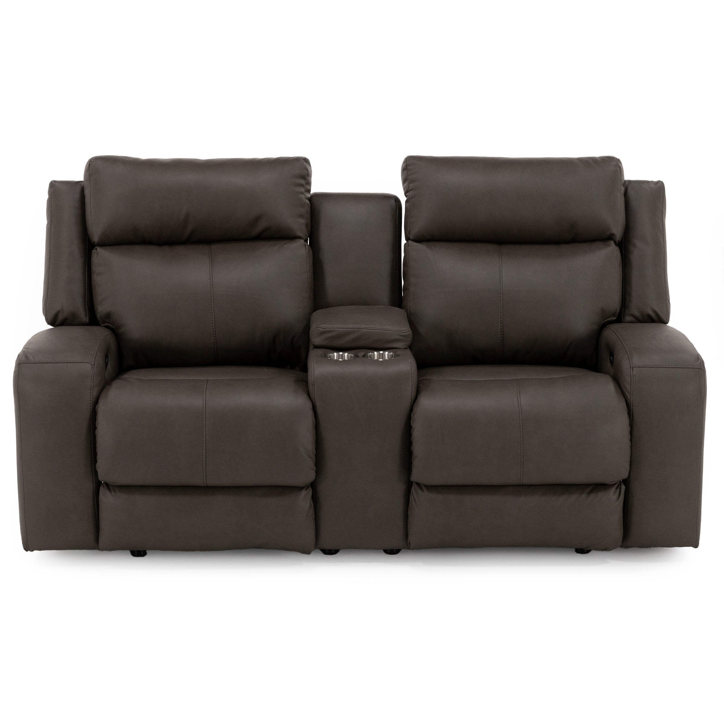 Hudson Power Headrest Reclining Console Loveseat With Massage