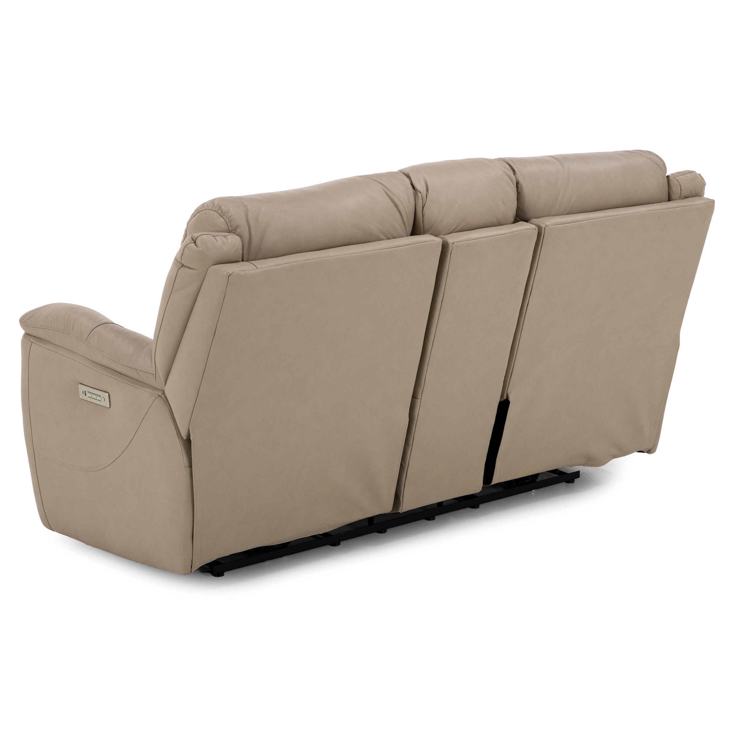 Florence Leather Fully Loaded Zero Gravity Reclining Console Loveseat