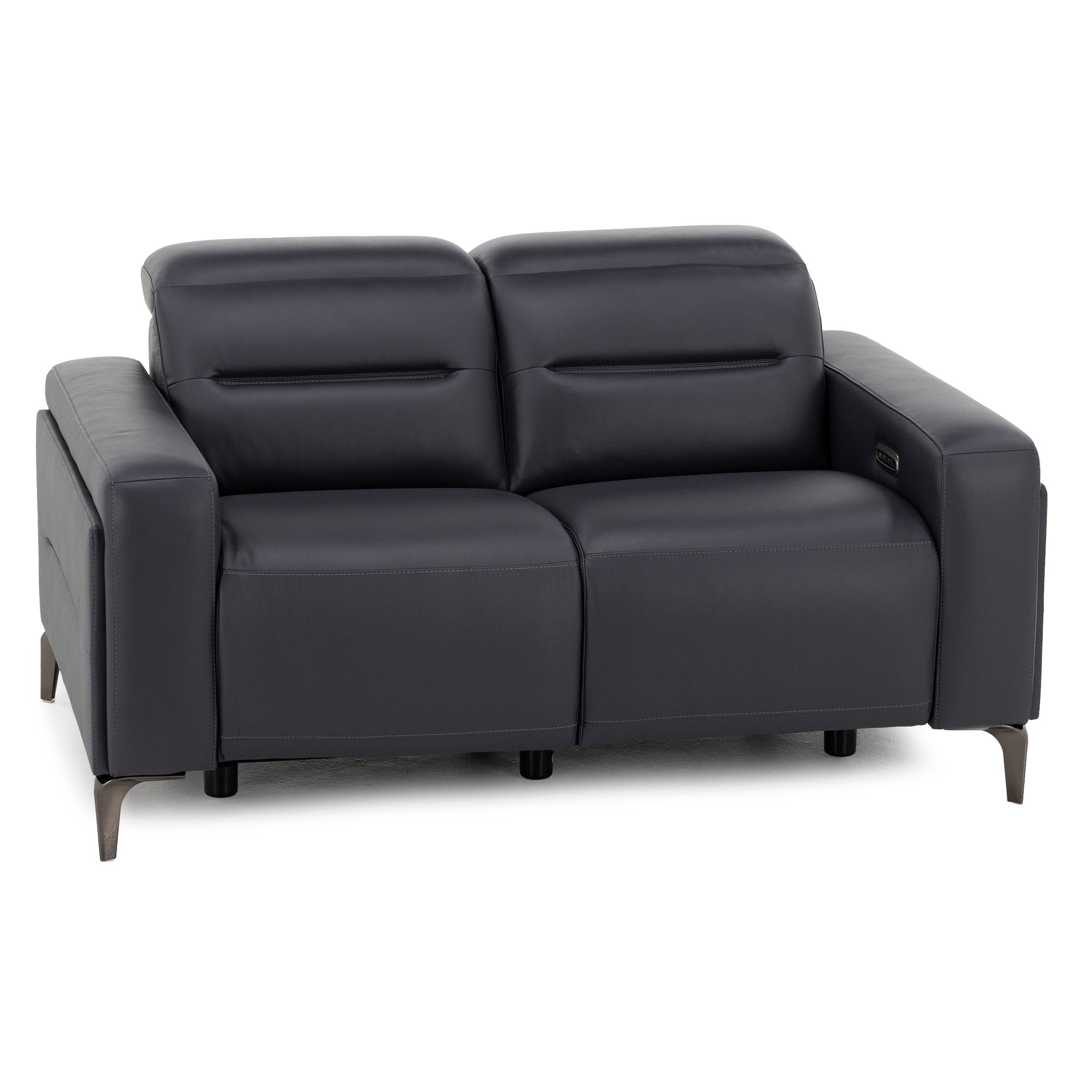Drew & Jonathan Home Amalfi Leather Wall Saver Power Headrest Reclining Loveseat