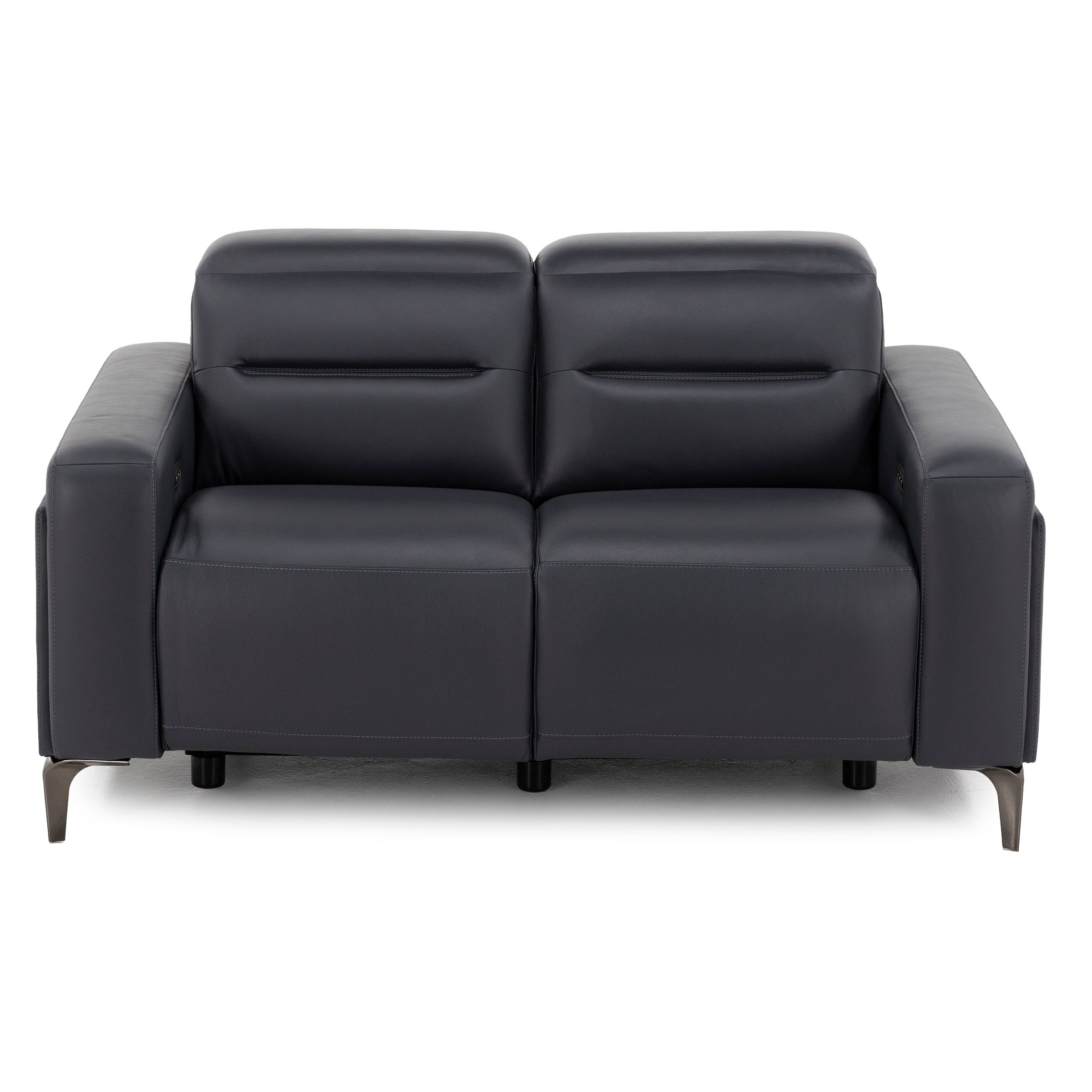 Drew & Jonathan Home Amalfi Leather Wall Saver Power Headrest Reclining Loveseat