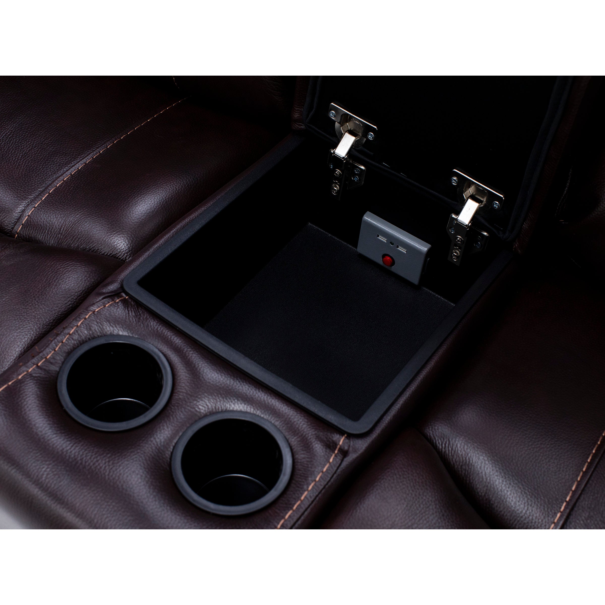Kameron Leather Reclining Console Loveseat