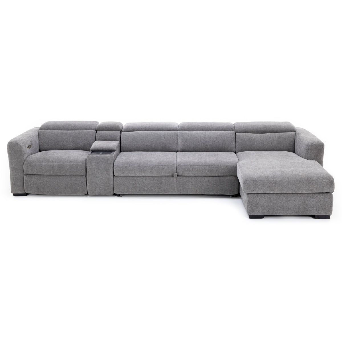 Surround 4-Pc. Fully Loaded Reclining Sectional With Sleeper And Bluetooth Speakers