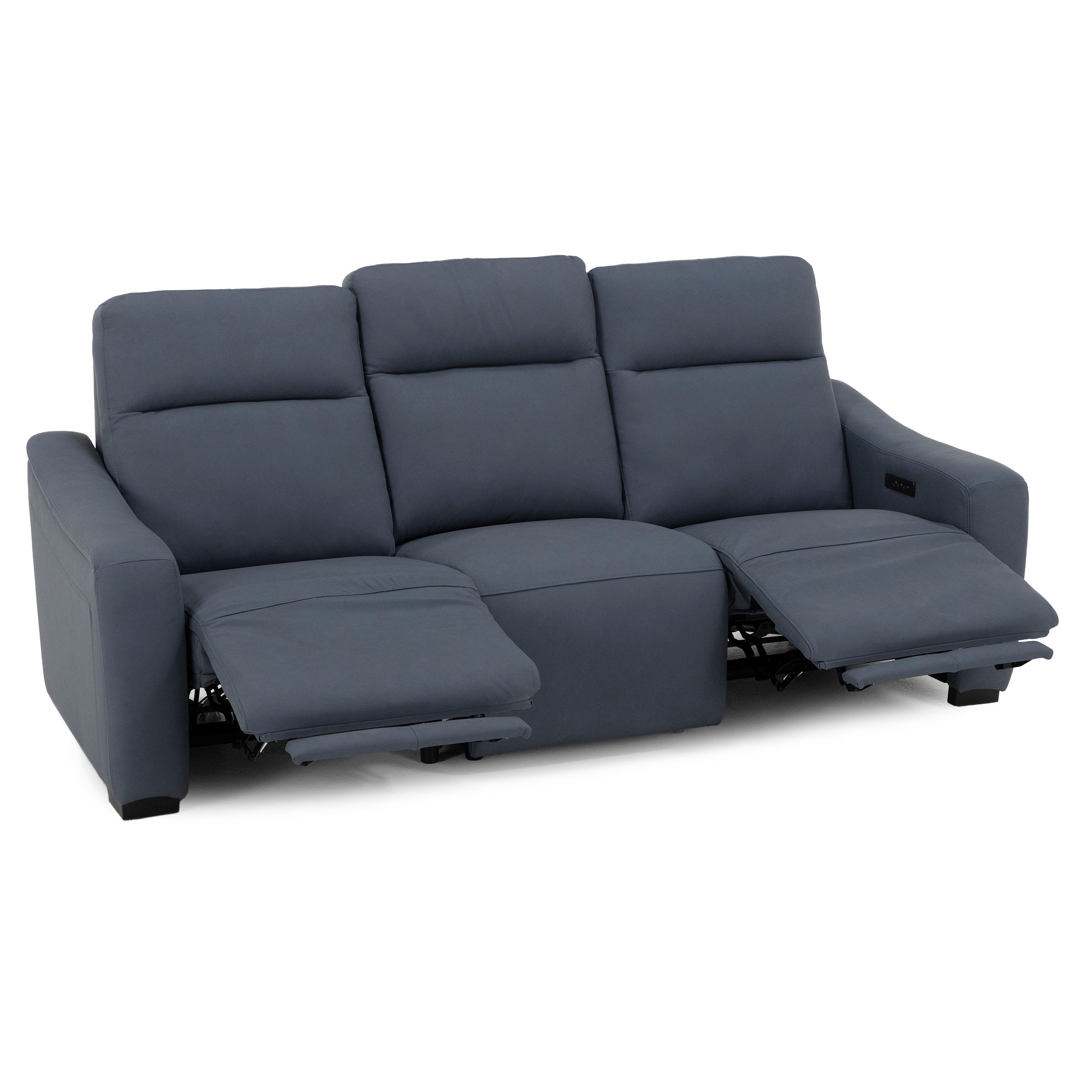 Kaden 3Pc Leather Power Headrest Reclining Sofa With Drop Down Table & Charging