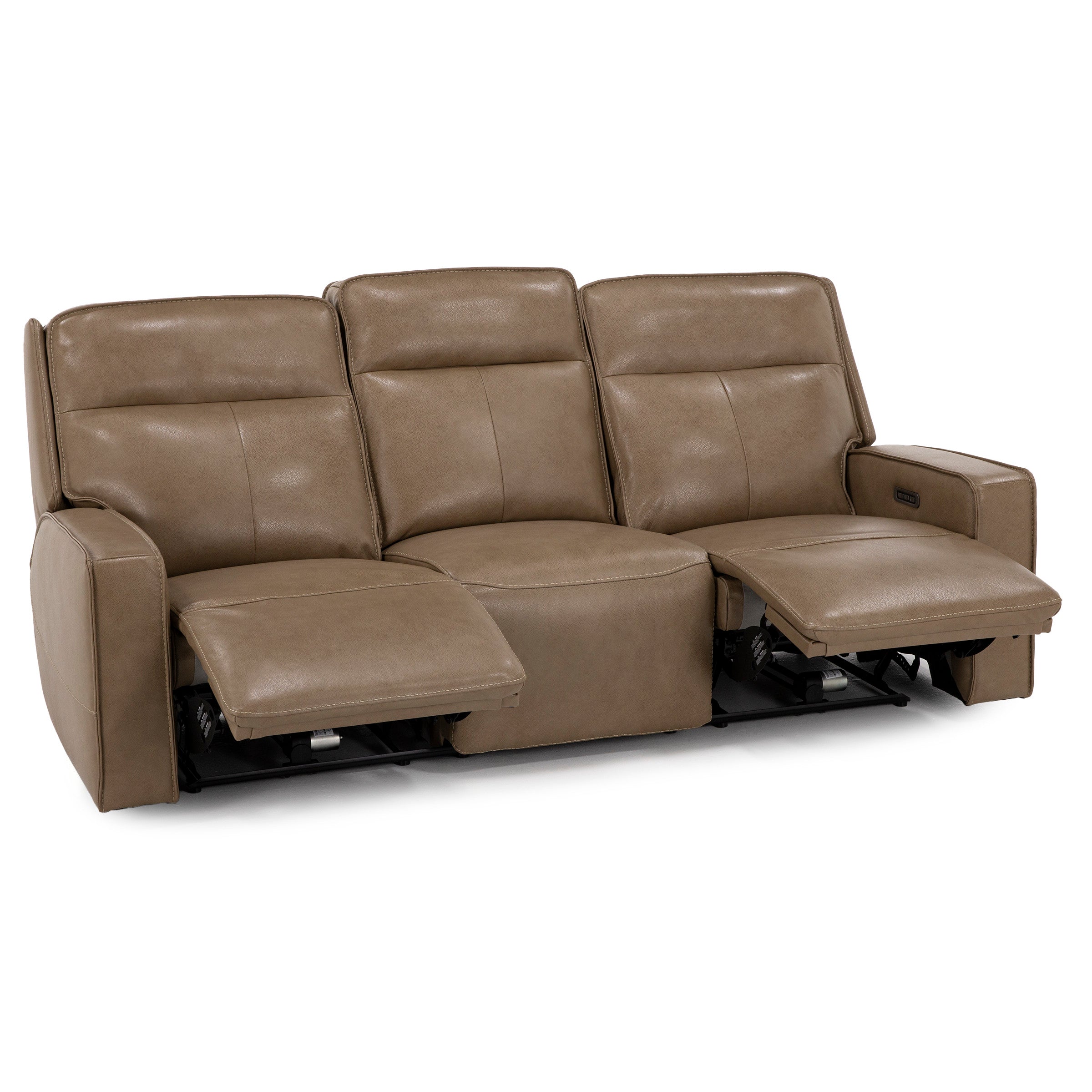 Nixie Leather Fully Loaded Reclining Sofa