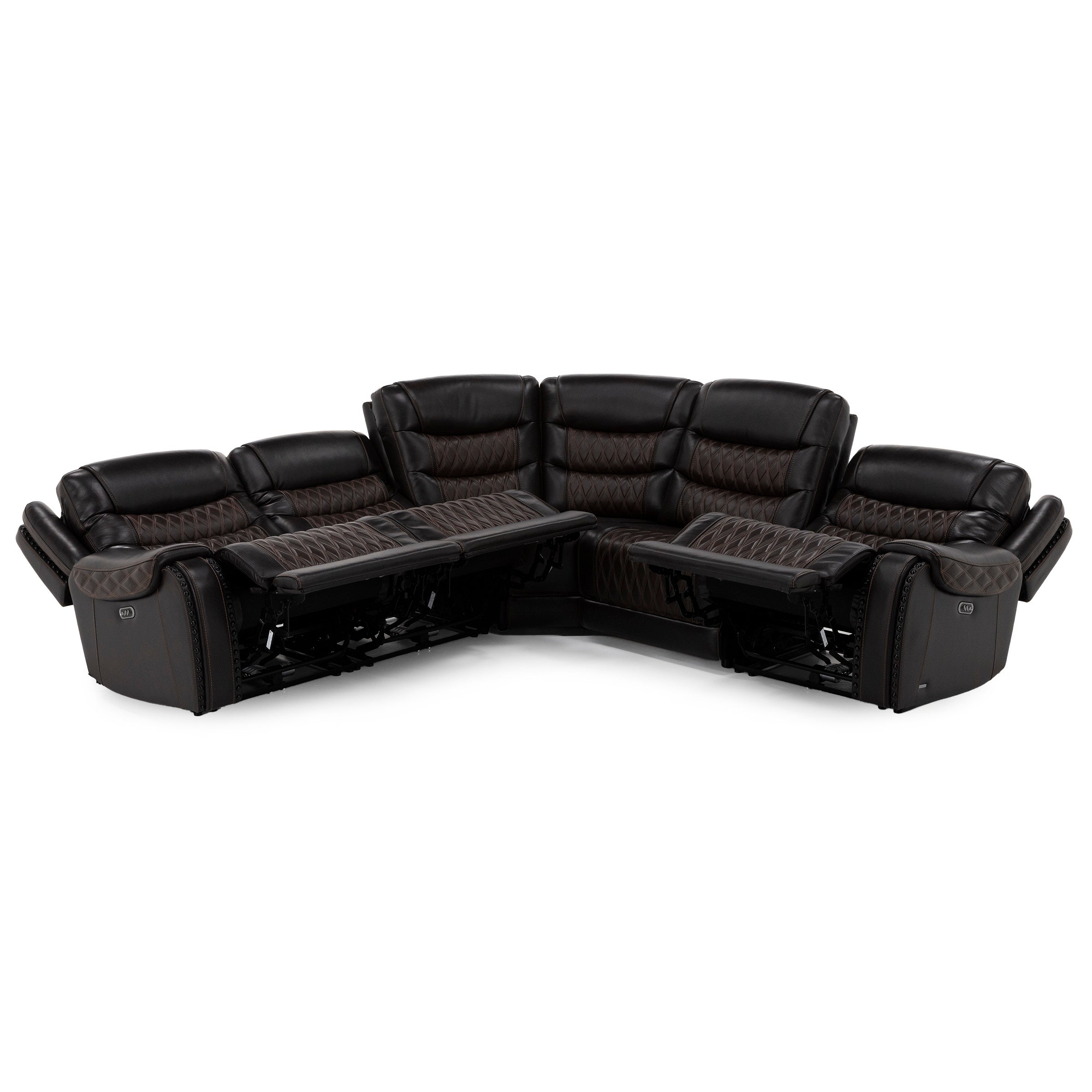 Drew & Jonathan Home Marquee 5-Pc. Leather Power Headrest Reclining Modular