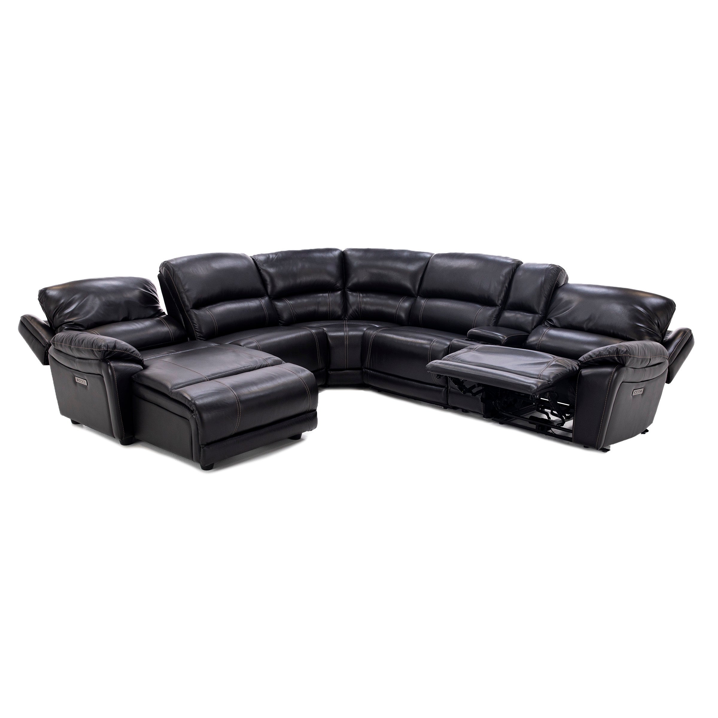 Laredo IV 6-Pc. Leather Power Headrest Reclining Modular Sectional With Chaise