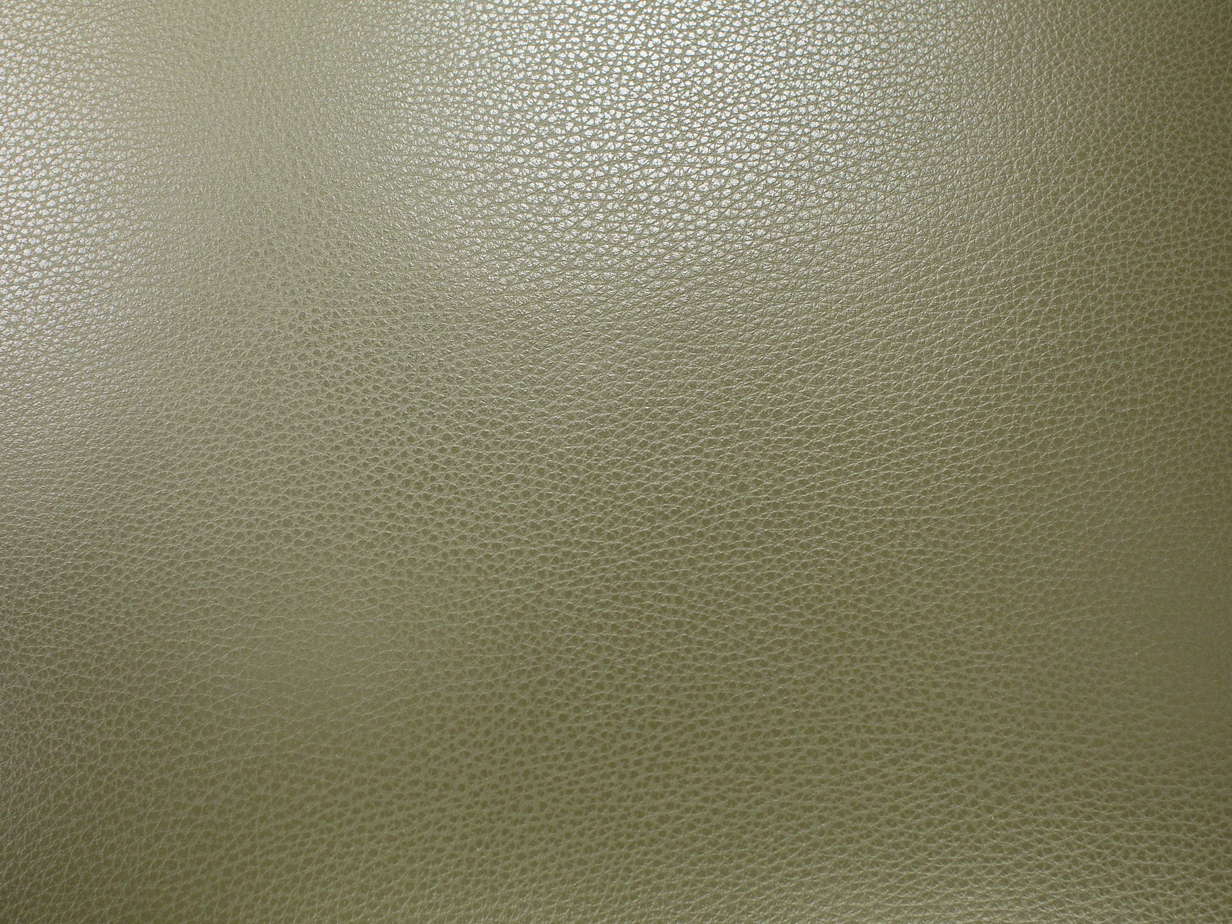 Close-up of textured light tan faux leather material.