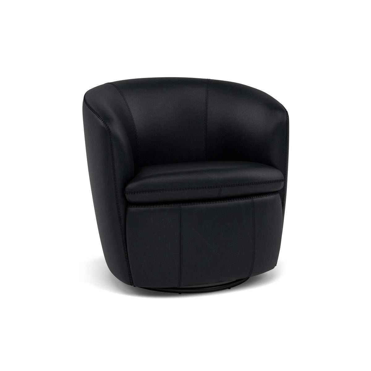 Ronan Leather Swivel Accent Chair