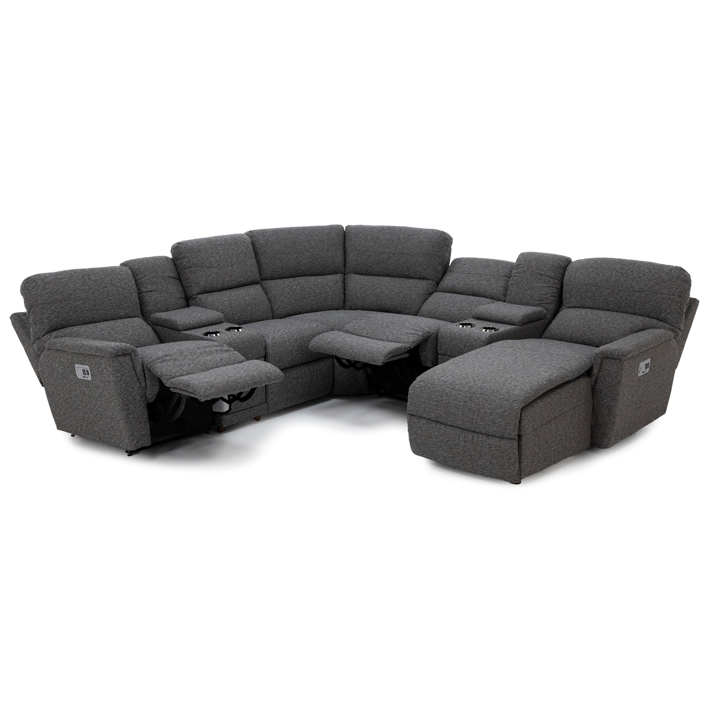 Ava 7-Pc. Power Headrest Reclining Modular With Wireless Remote