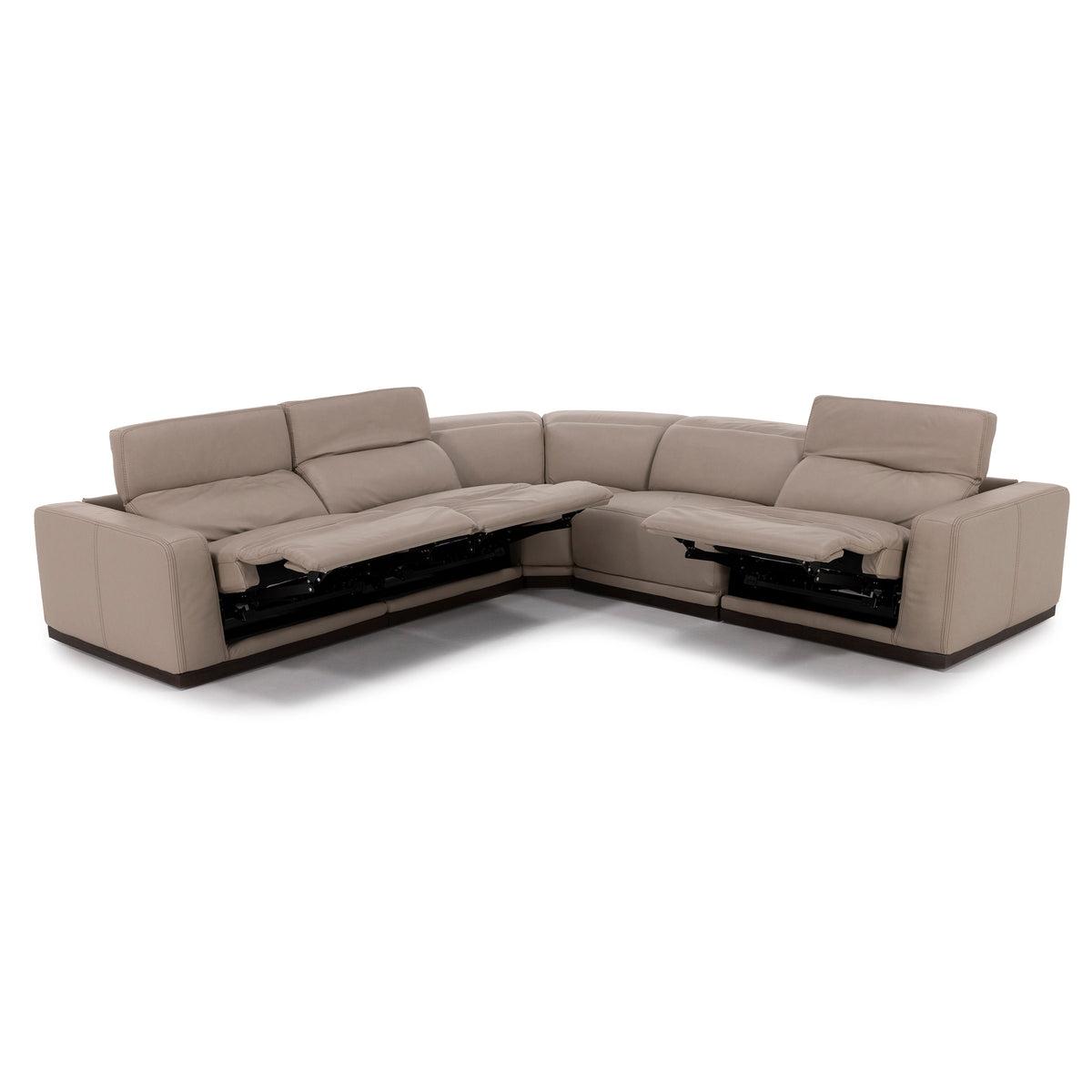 Dexter 5-Pc. Leather Power Headrest Reclining Modular