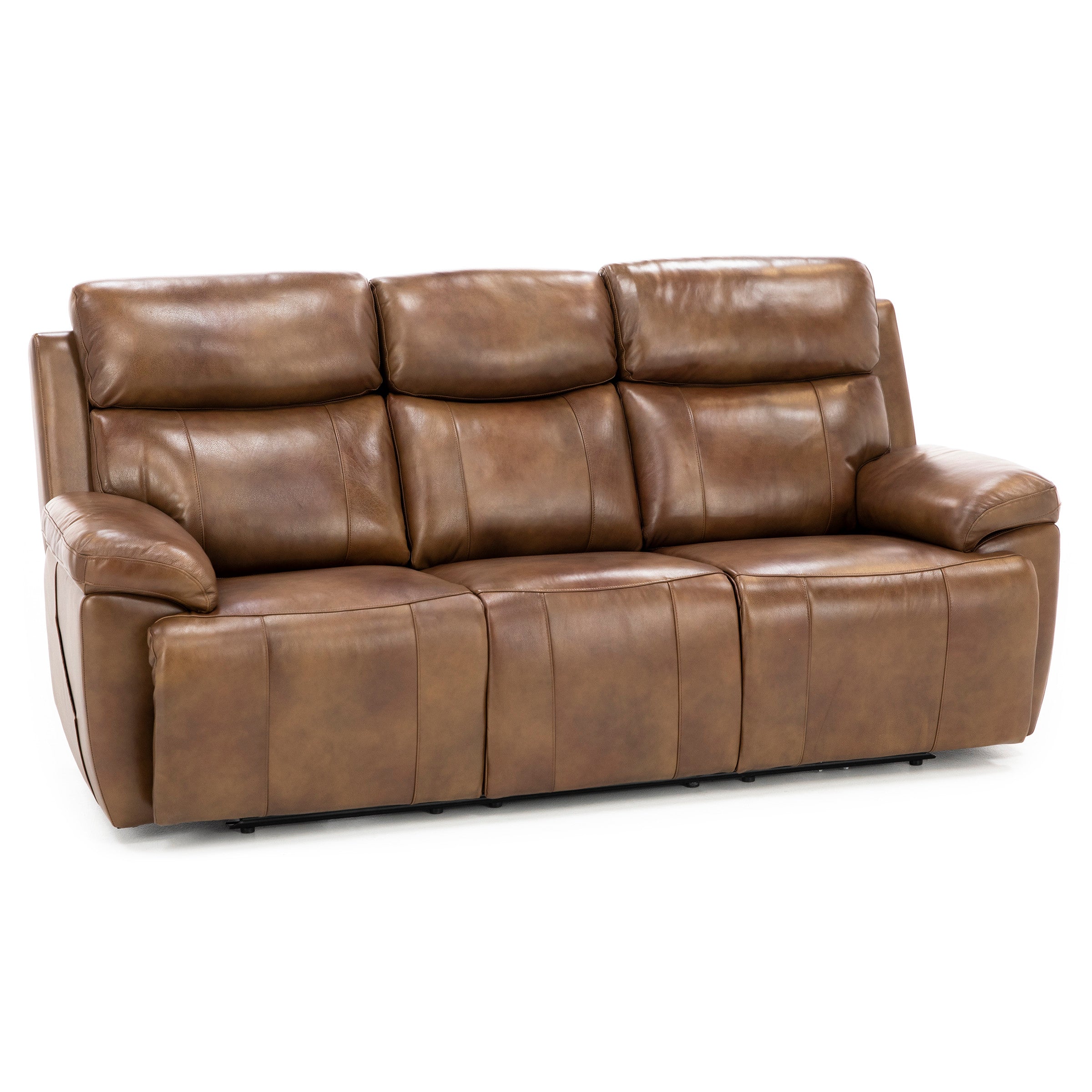 Direct Designs Evanston Leather Fully Loaded Reclining Sofa with Air Massage, Heat & Drop Down Table