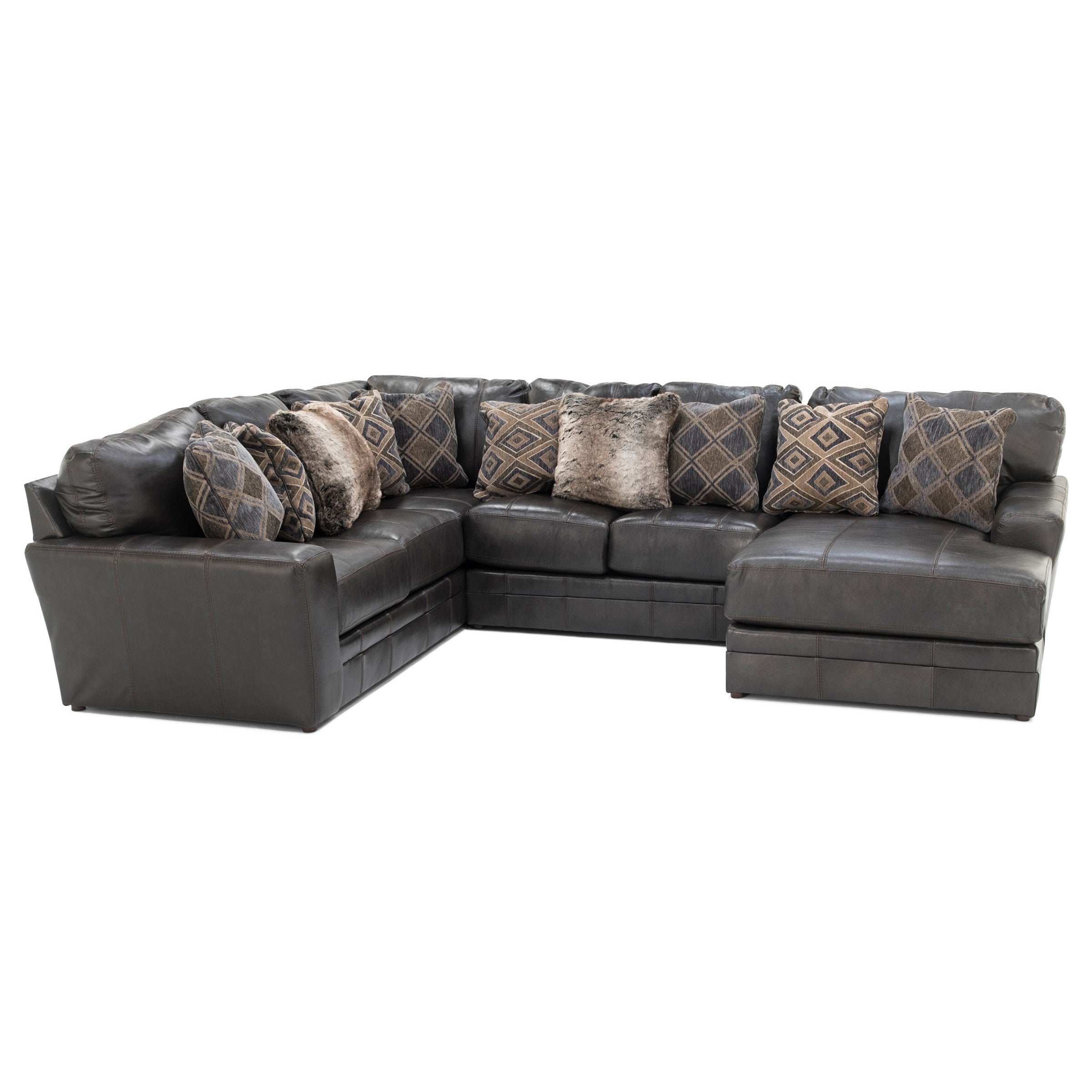 Camden 3-Pc. Leather Sectional with Chaise
