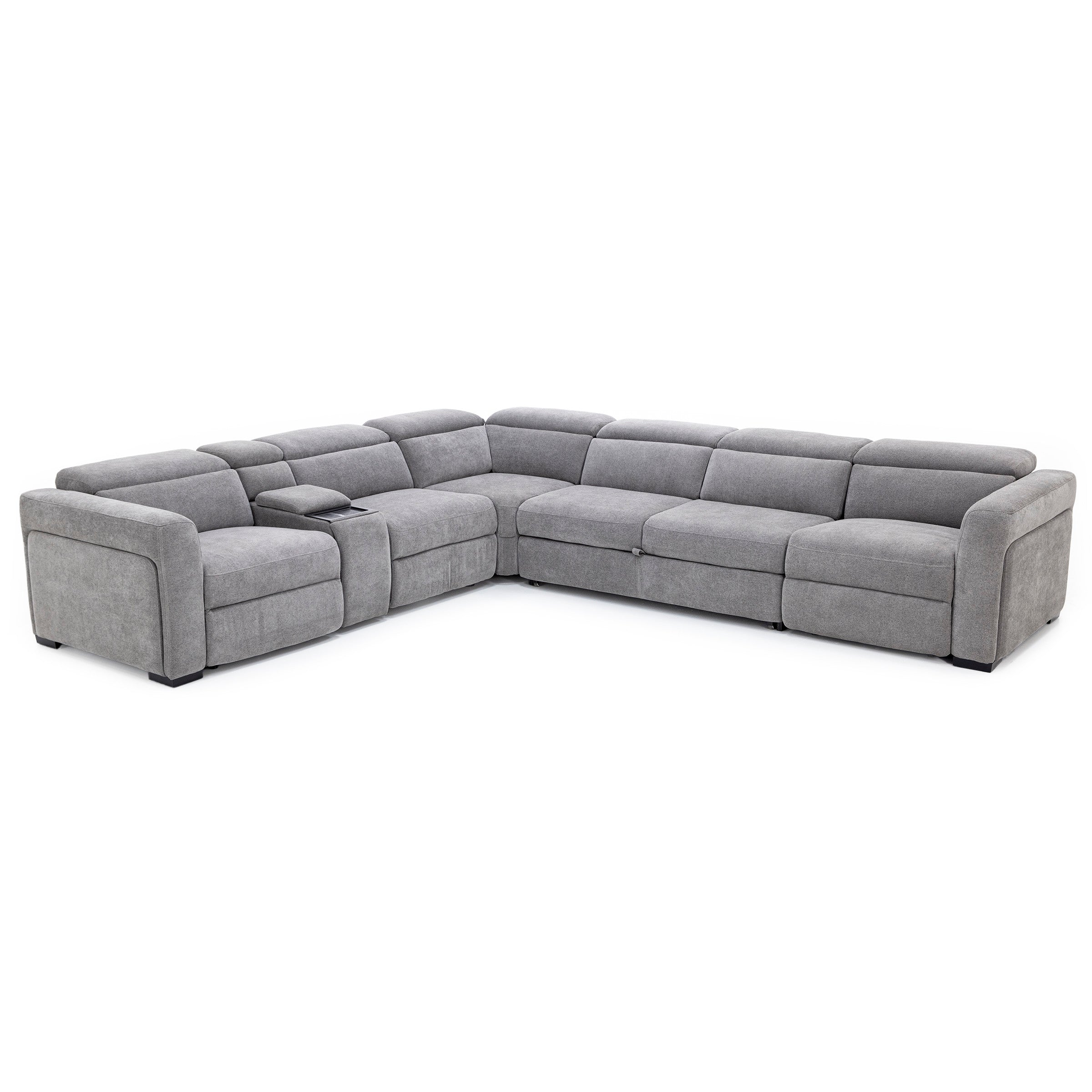 Surround 6-Pc. Fully Loaded Reclining Sectional With Sleeper And Bluetooth Speakers In Trenton/Dove