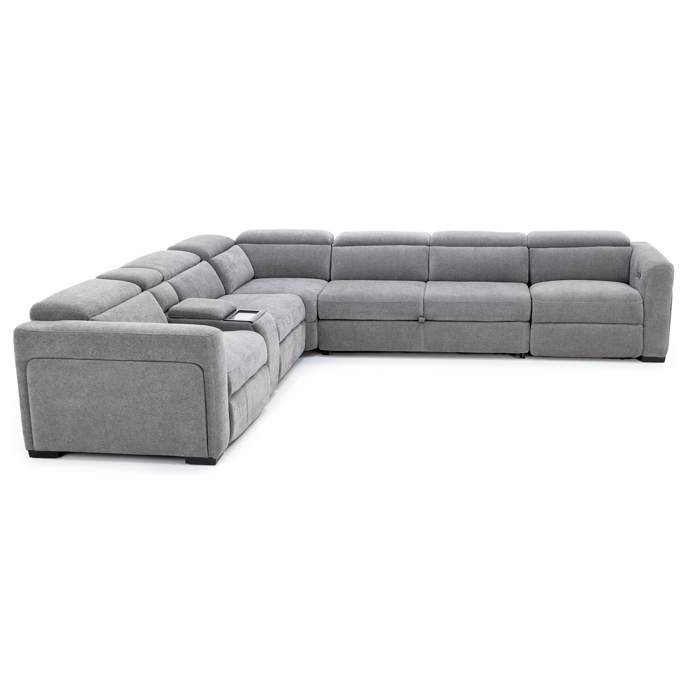 Surround 6-Pc. Fully Loaded Reclining Sectional With Sleeper And Bluetooth Speakers In Trenton/Dove