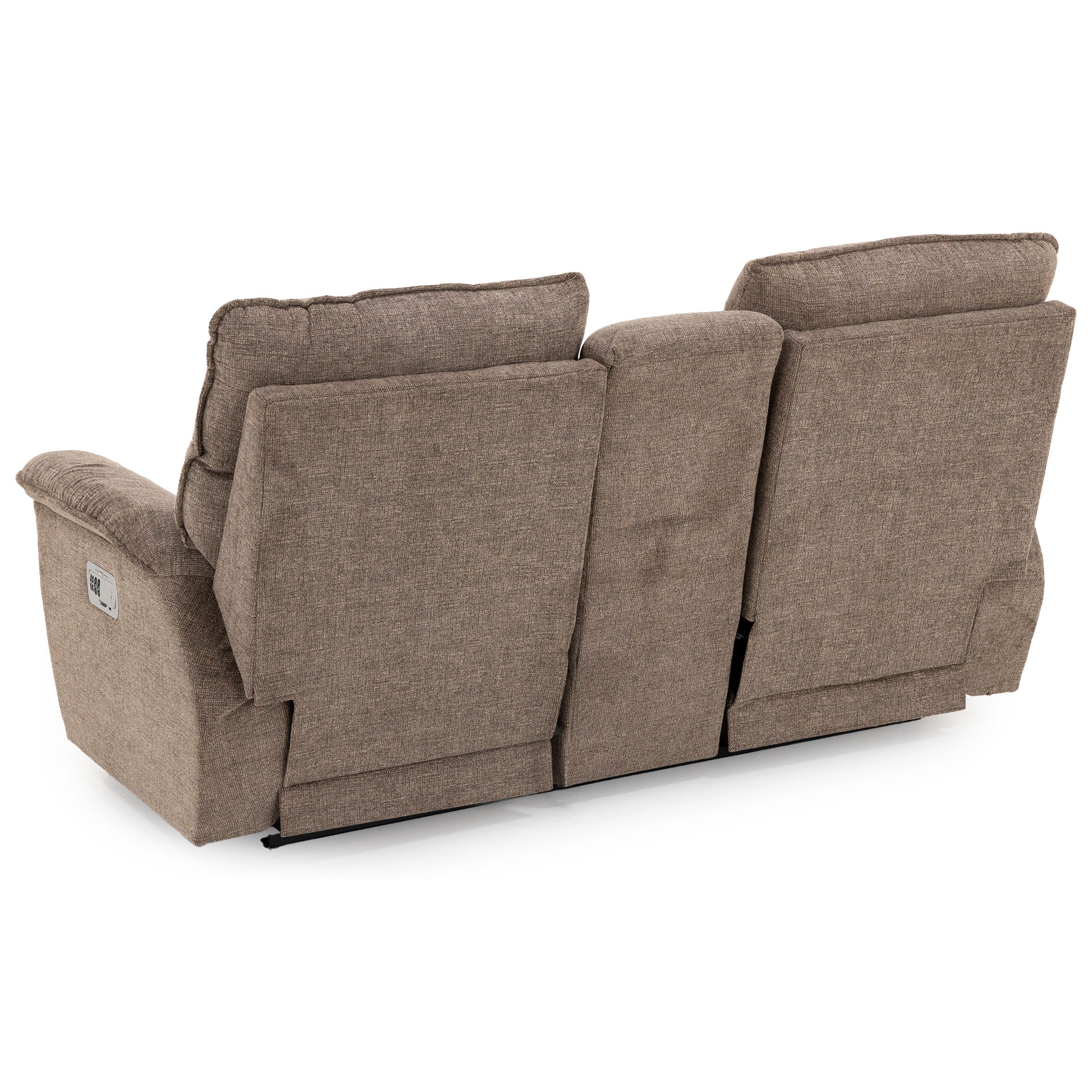 Jay Power Headrest Reclining Console Loveseat With Dual Wireless Remotes