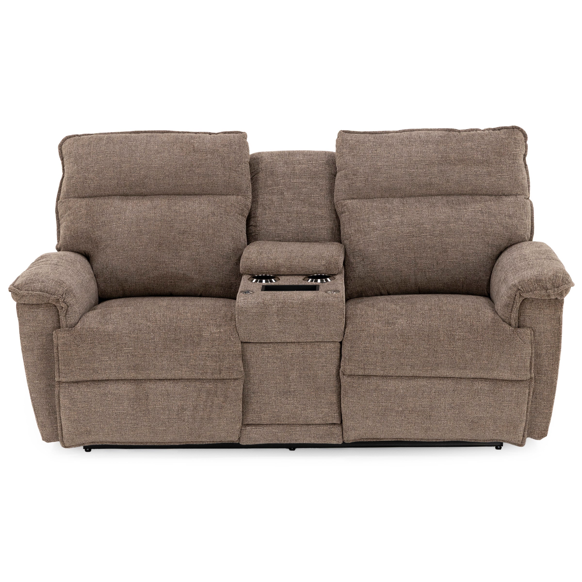 Jay Power Headrest Reclining Console Loveseat With Dual Wireless Remotes