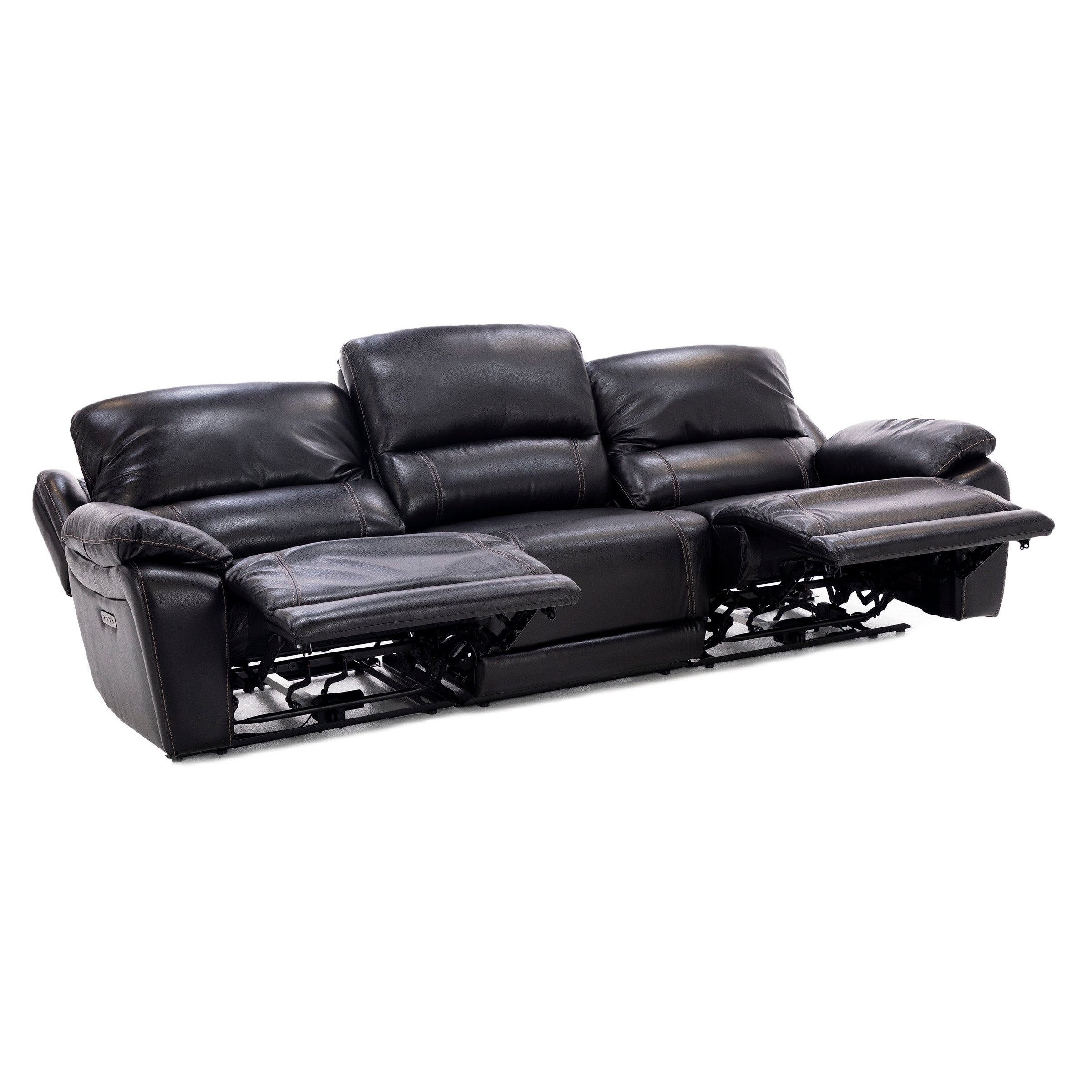 Laredo IV 3-Pc. Leather Power Headrest Reclining Sofa in Blackberry