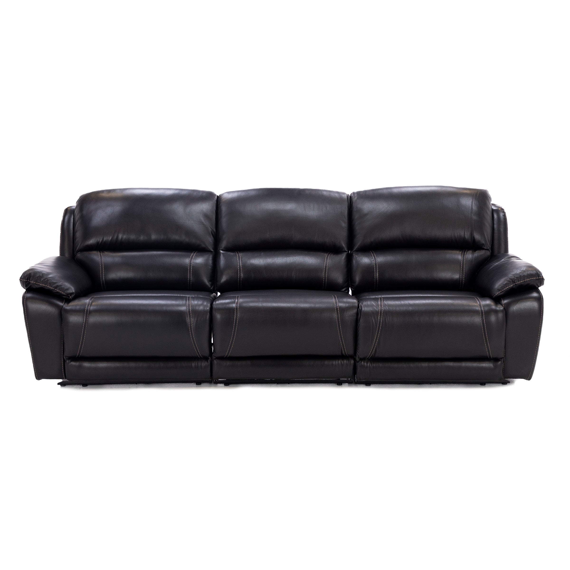 Laredo IV 3-Pc. Leather Power Headrest Reclining Sofa in Blackberry