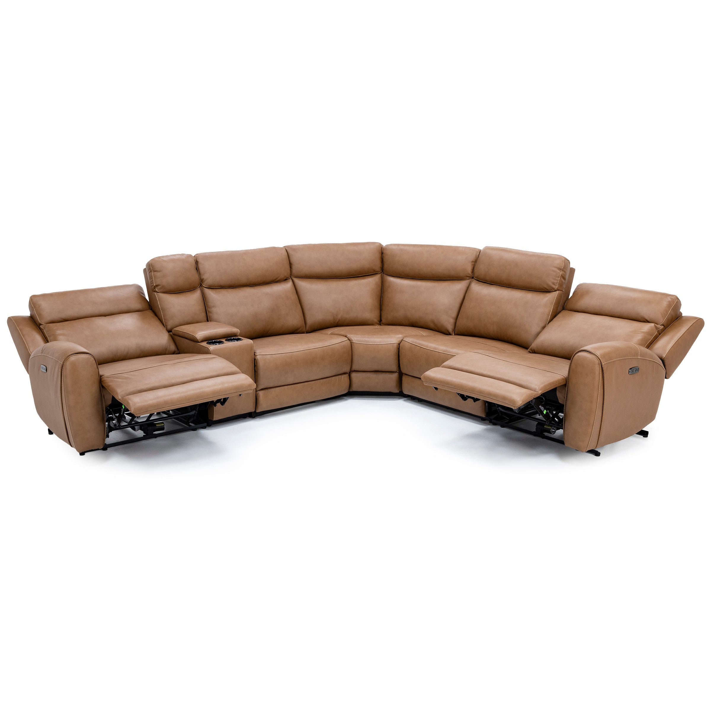 Silverado 6-Pc. Leather Power Headrest Reclining Modular