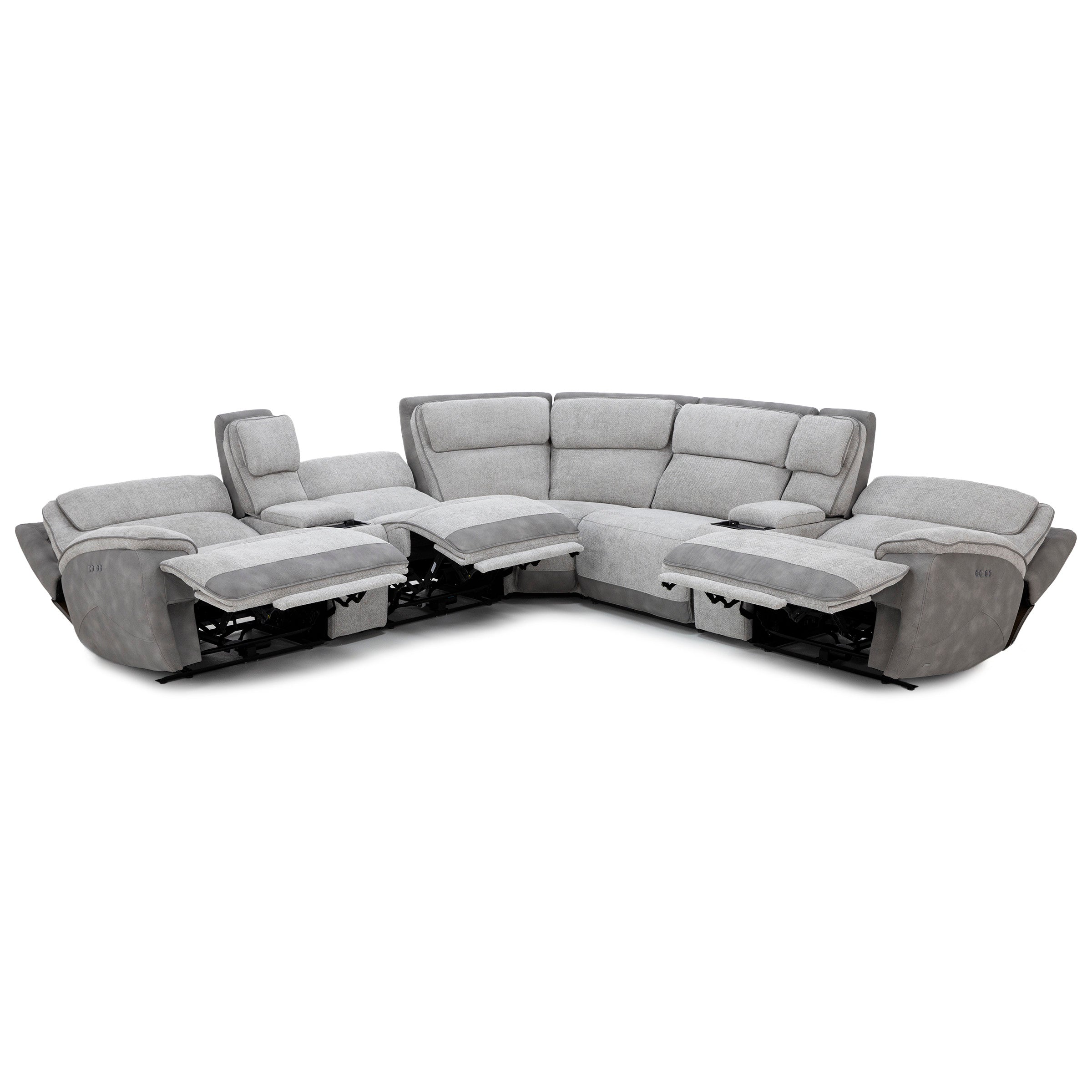 Drew & Jonathan Home Belvedere 7-Pc. Power Headrest Zero Gravity Reclining Modular